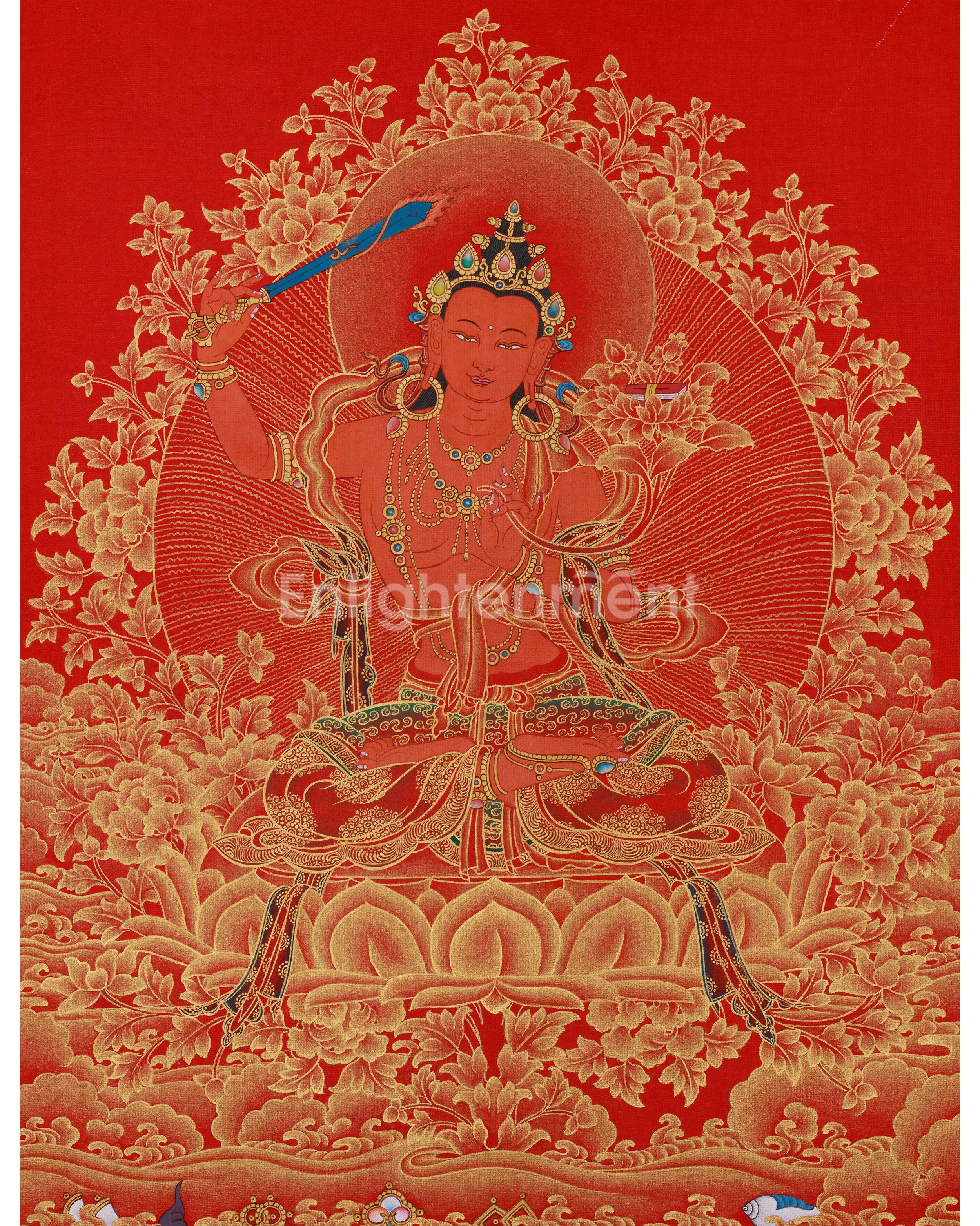 Gold Thangka of Manjushri