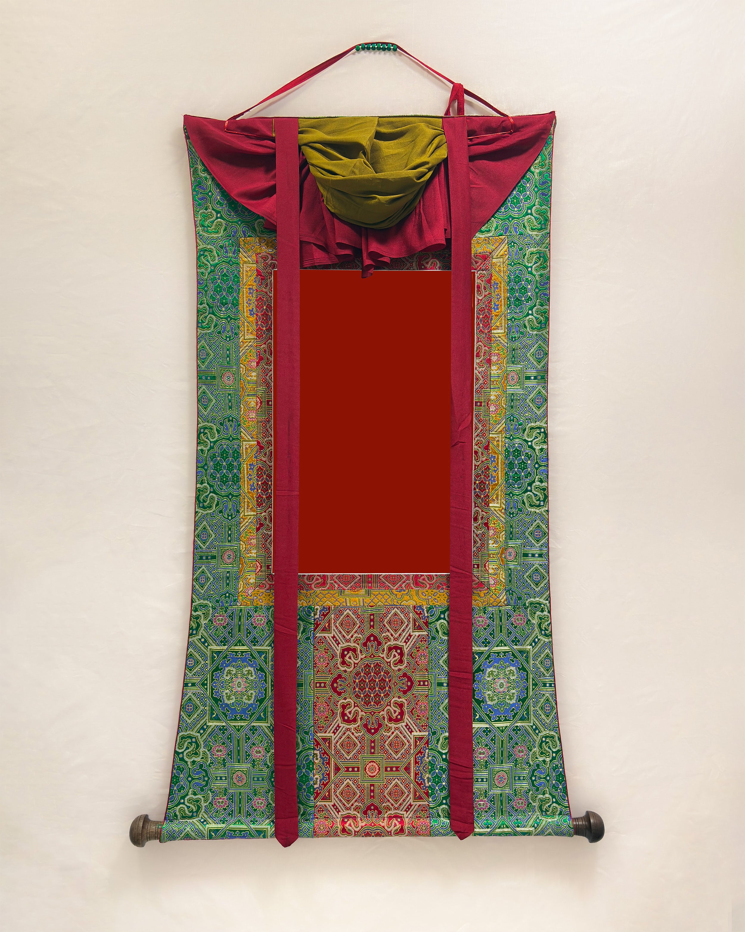 Banarasi Green and Red Silk Brocade (IOE)