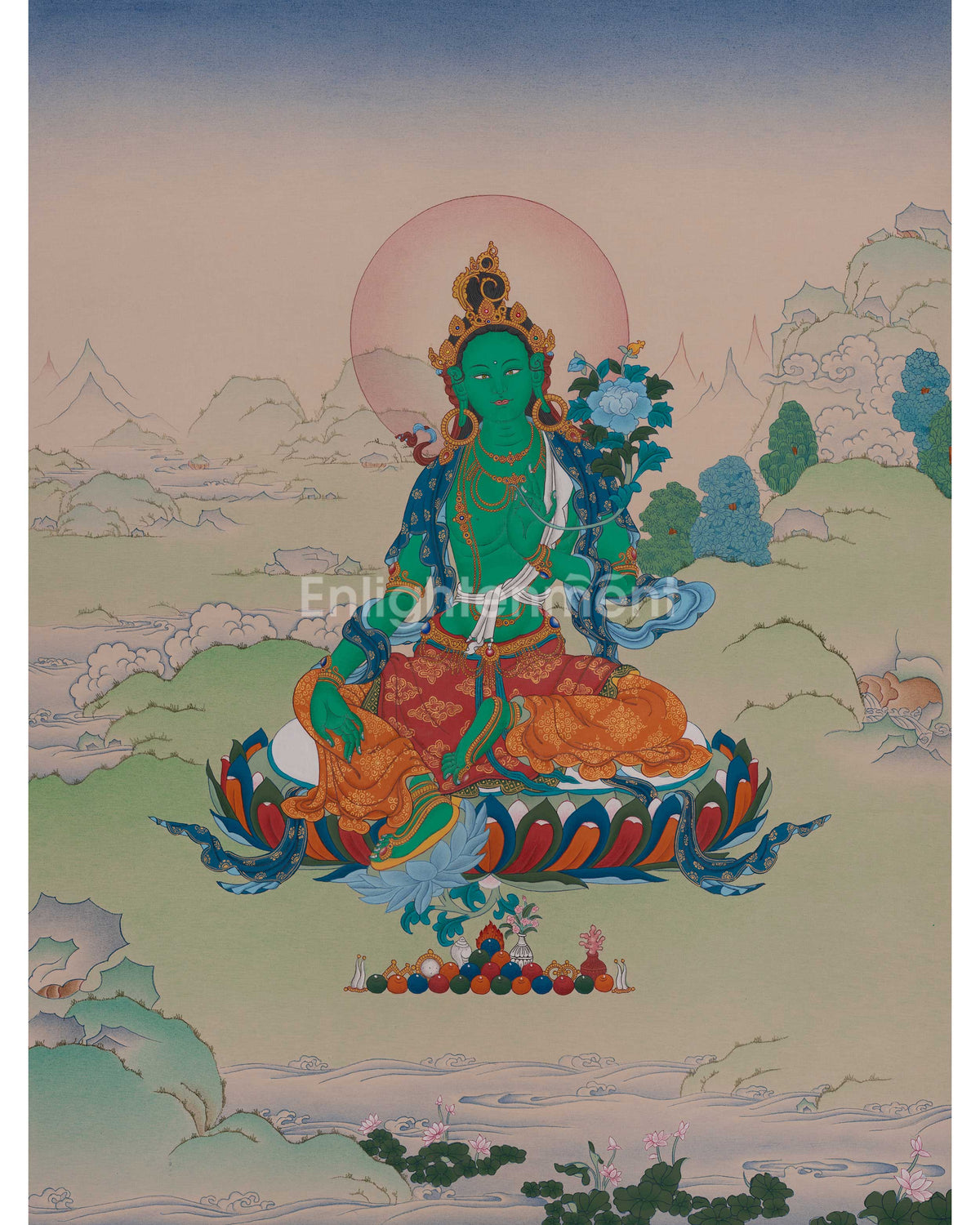 Green Tara Devotional Thangka