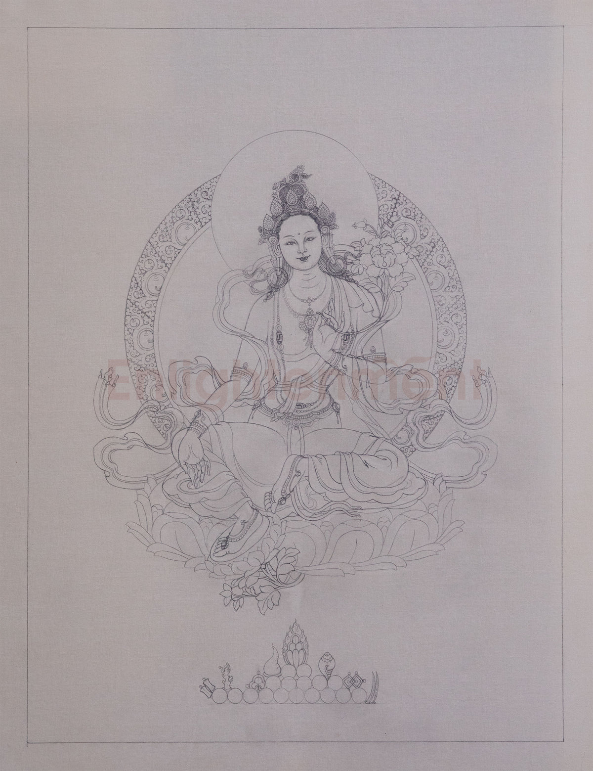 Paint Your Own Green Tara Thangka