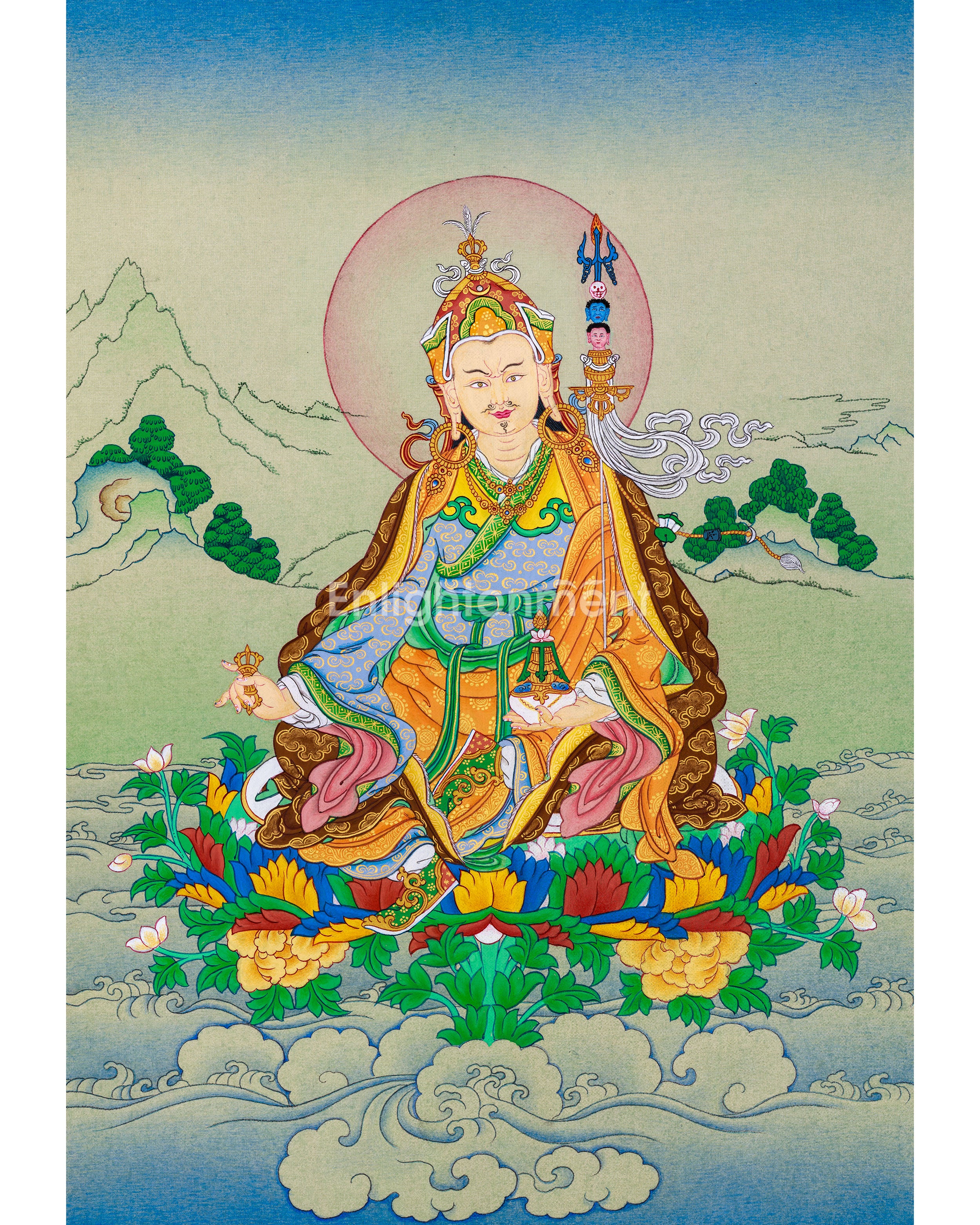 Guru Rinpoche's Radiant Presence: A Thangka Masterpiece