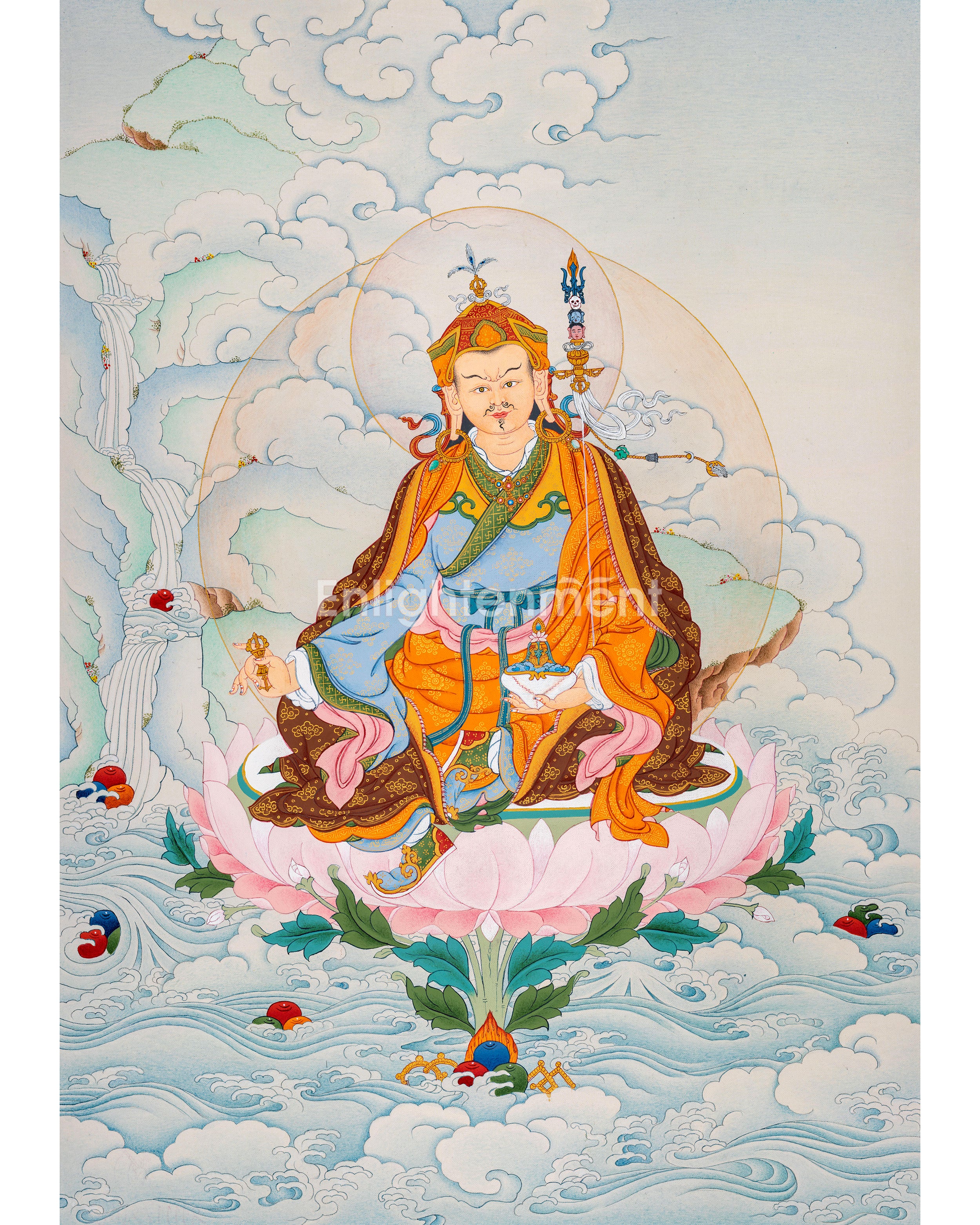 Surreal Lotus master Guru Padmasambhava Thangka
