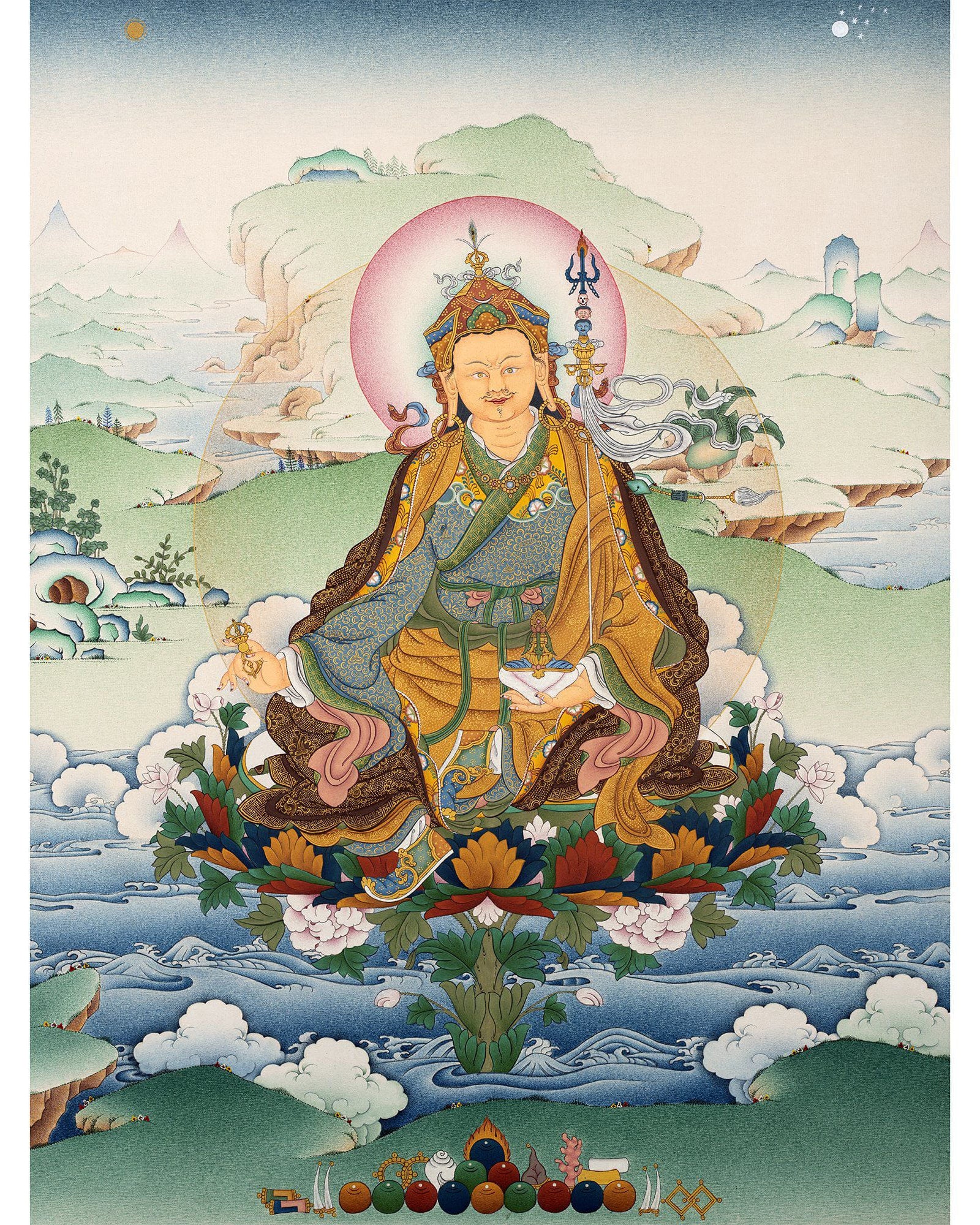 Guru Rinpoche | Padmasambhava Thangka | Hand Painted Tibetan Painting