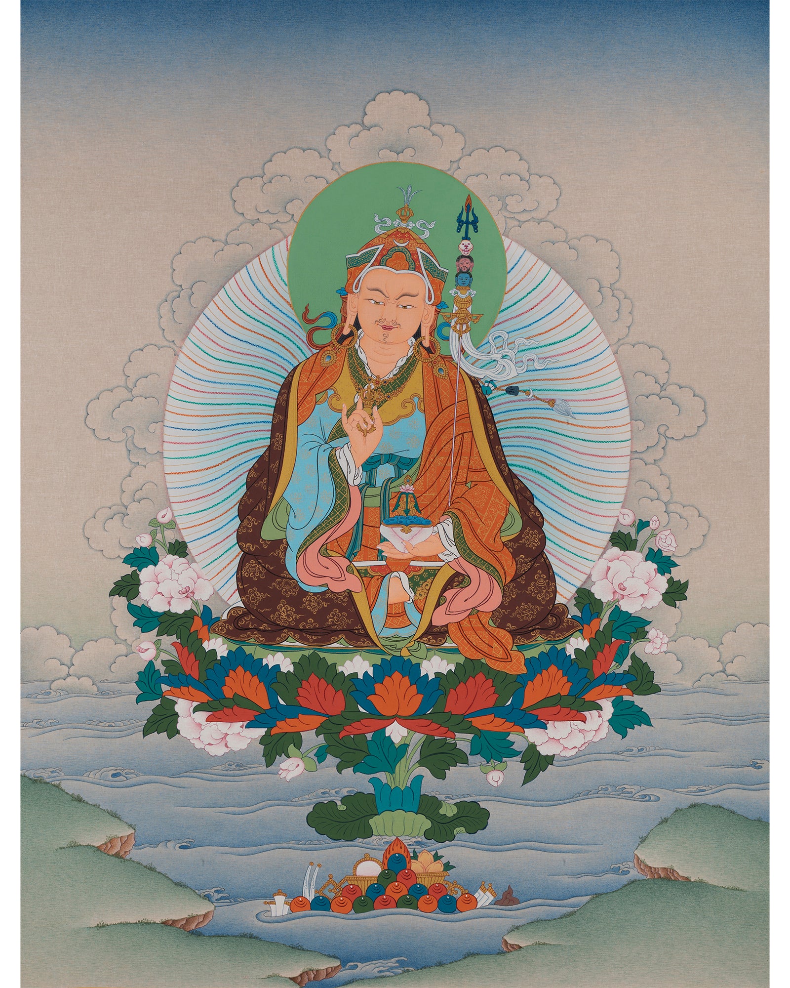 Guru Rinpoche | Padmasambhava Thangka Painting | Tibetan Buddhist Art
