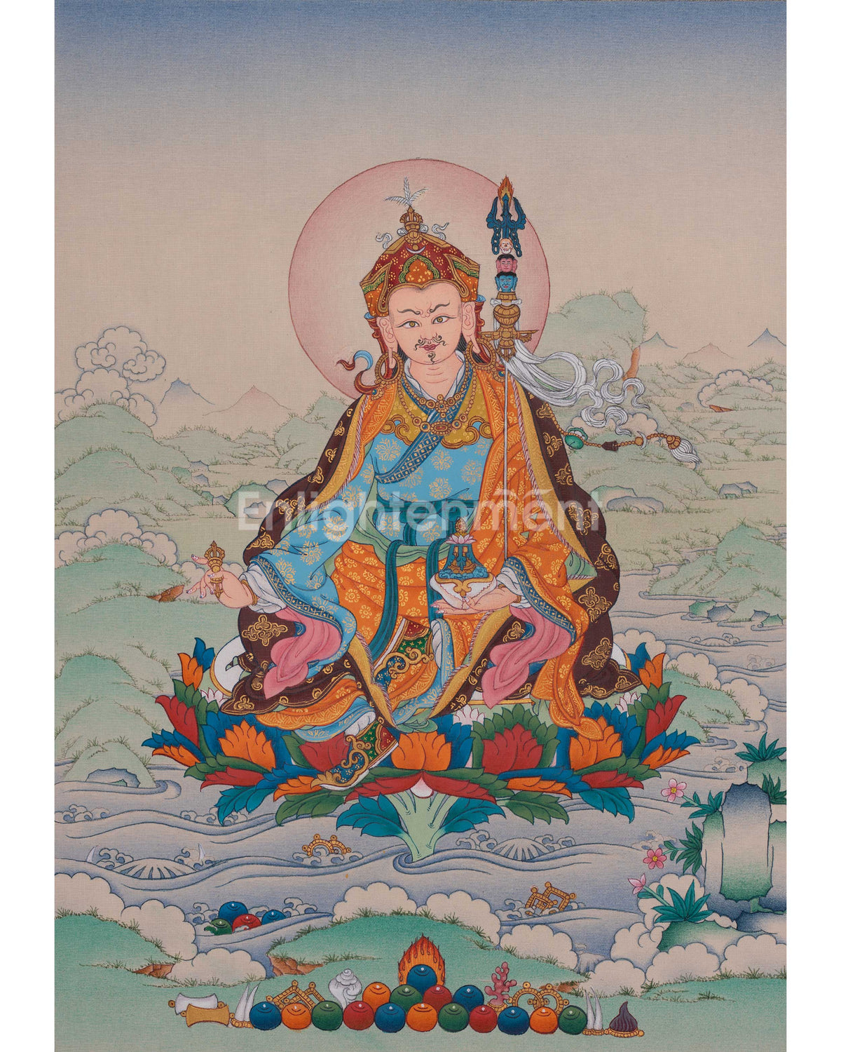 Guru Rinpoche Embodiment of Three Kayas Thangka
