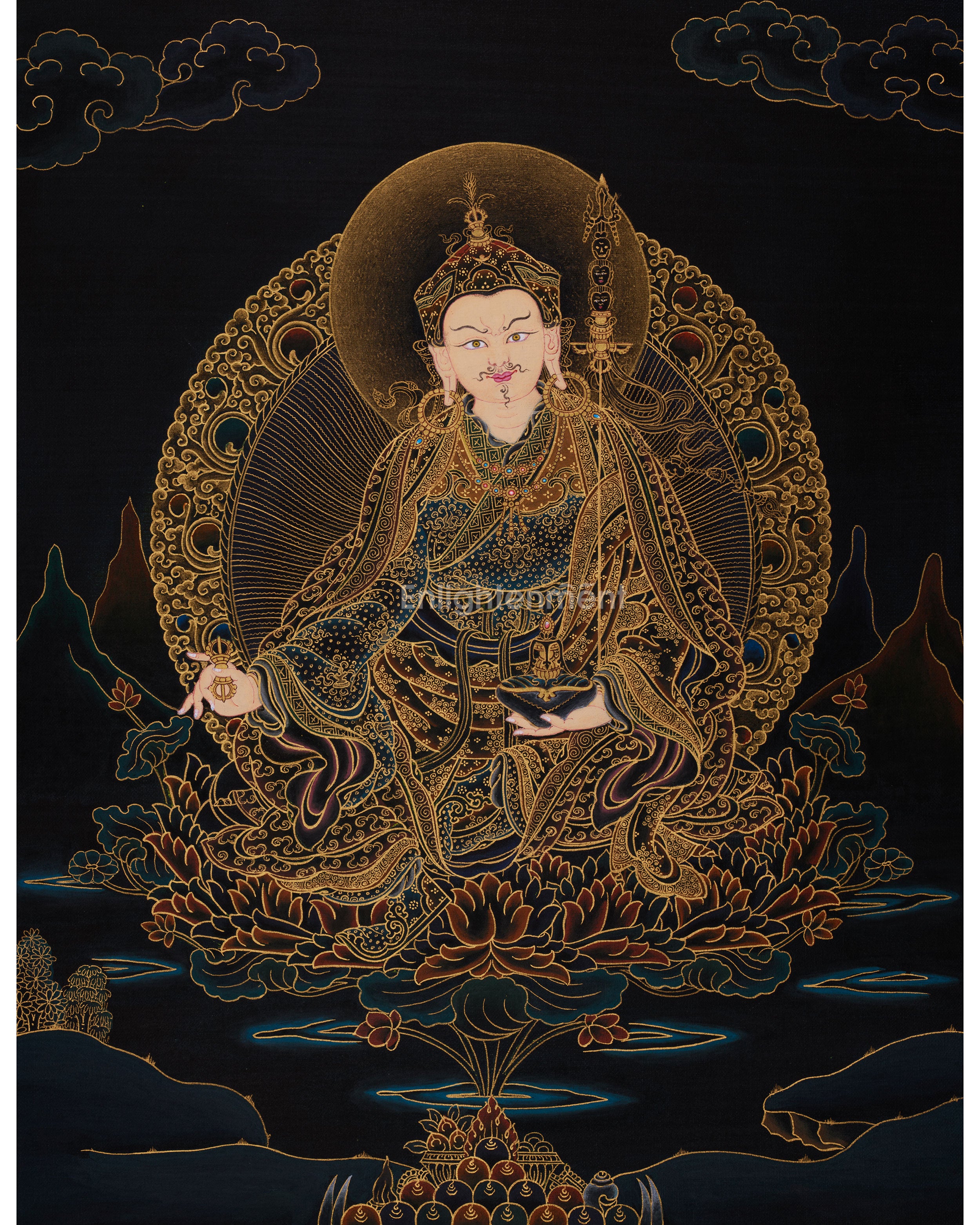 Gold Thangka of Guru Rinpoche