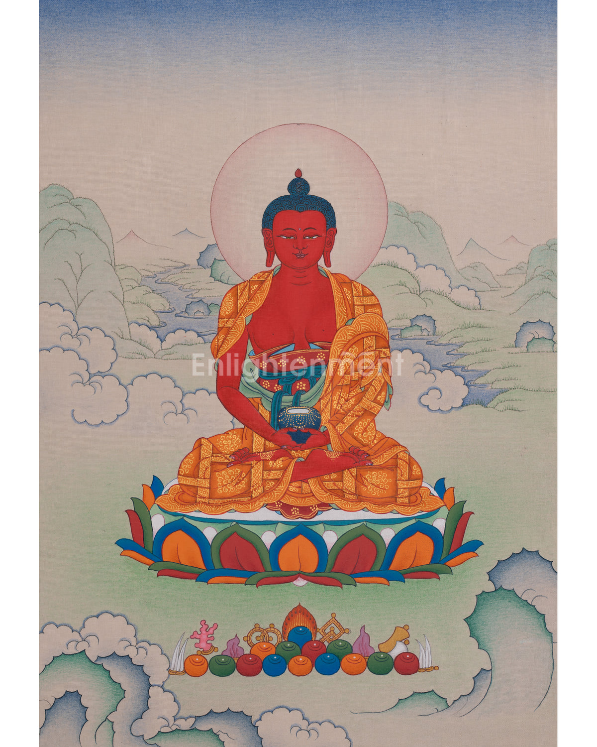 Hand-Painted Amitabha Buddha Art