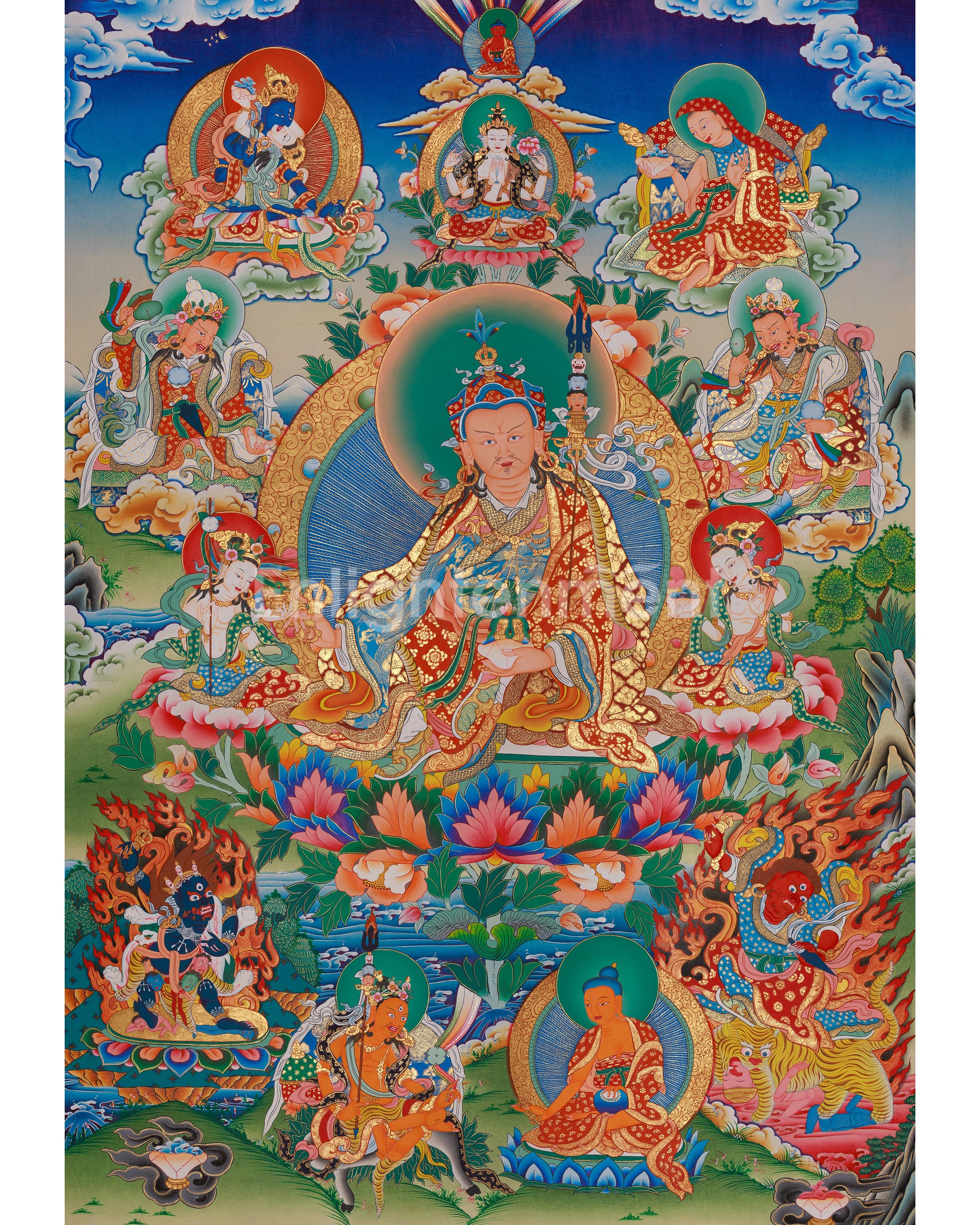 Hand-Painted Guru Rinpoche Art