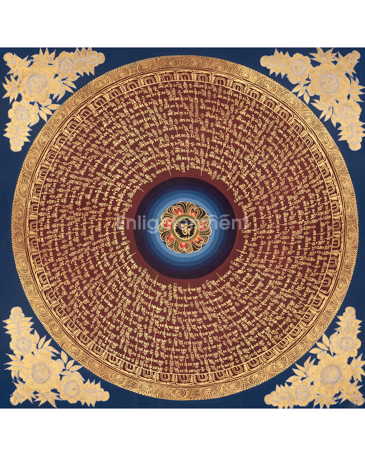Hand-Painted Mantra Mandala