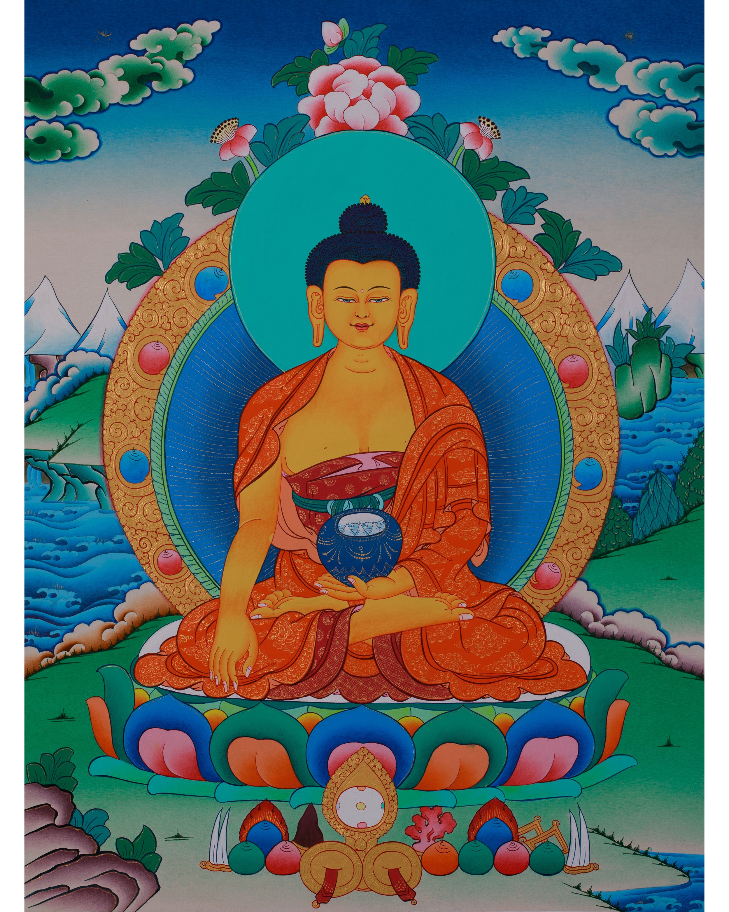 Hand Painted Shakyamuni Buddha
