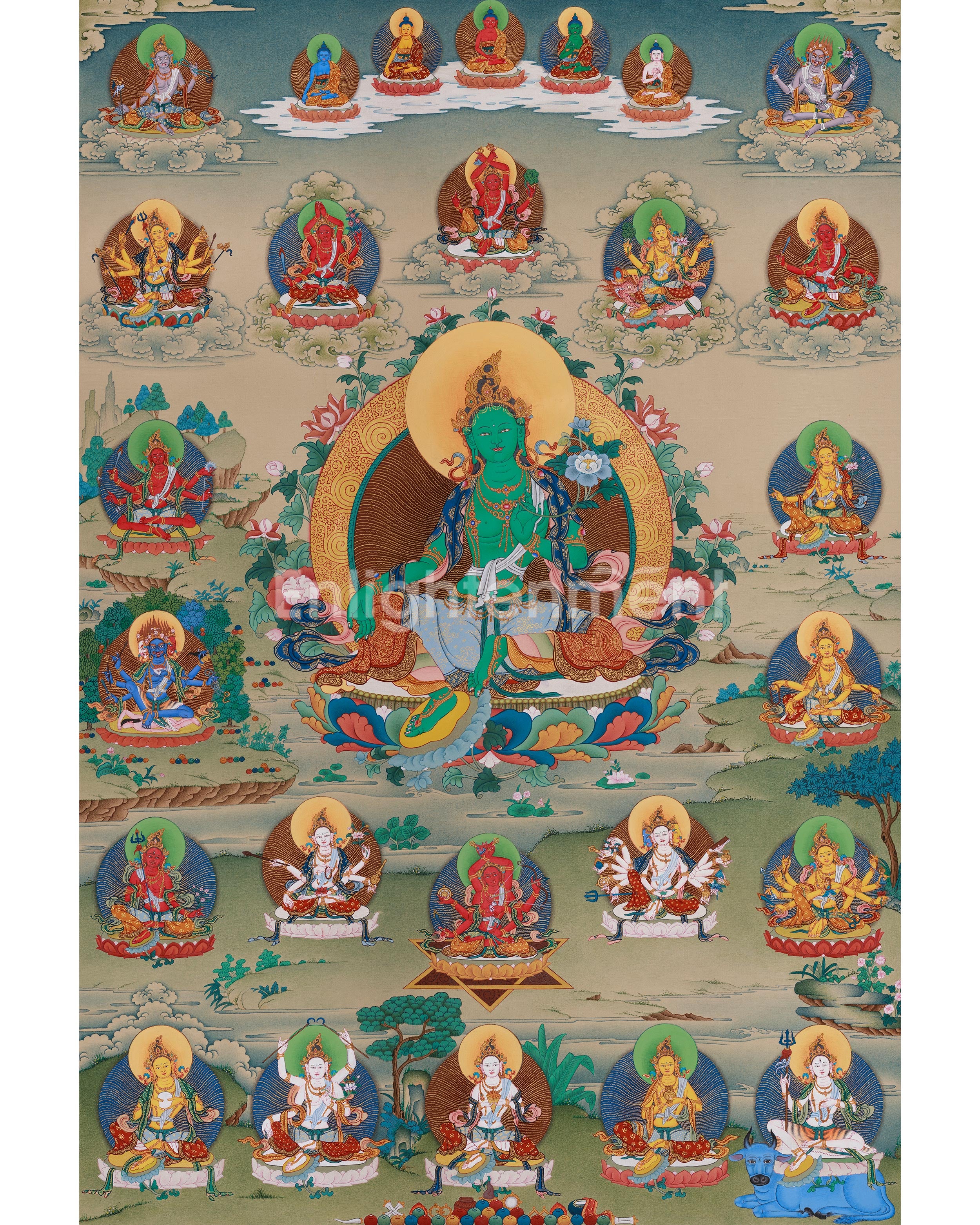 Himalayan 21 Tara Surya Gupta Thangka