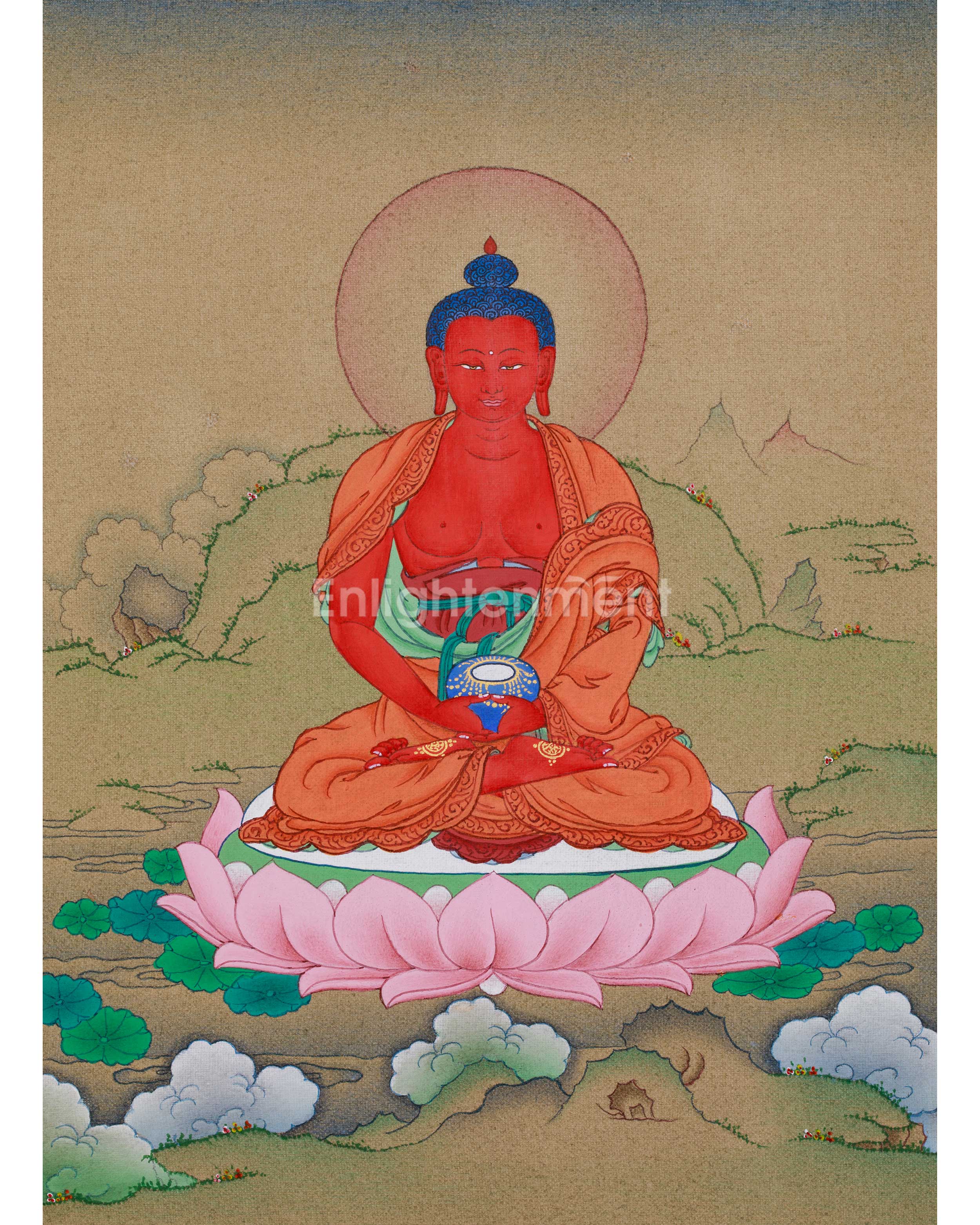 Himalayan Amitabha Buddha Thangka | Buddha of Infinite Light