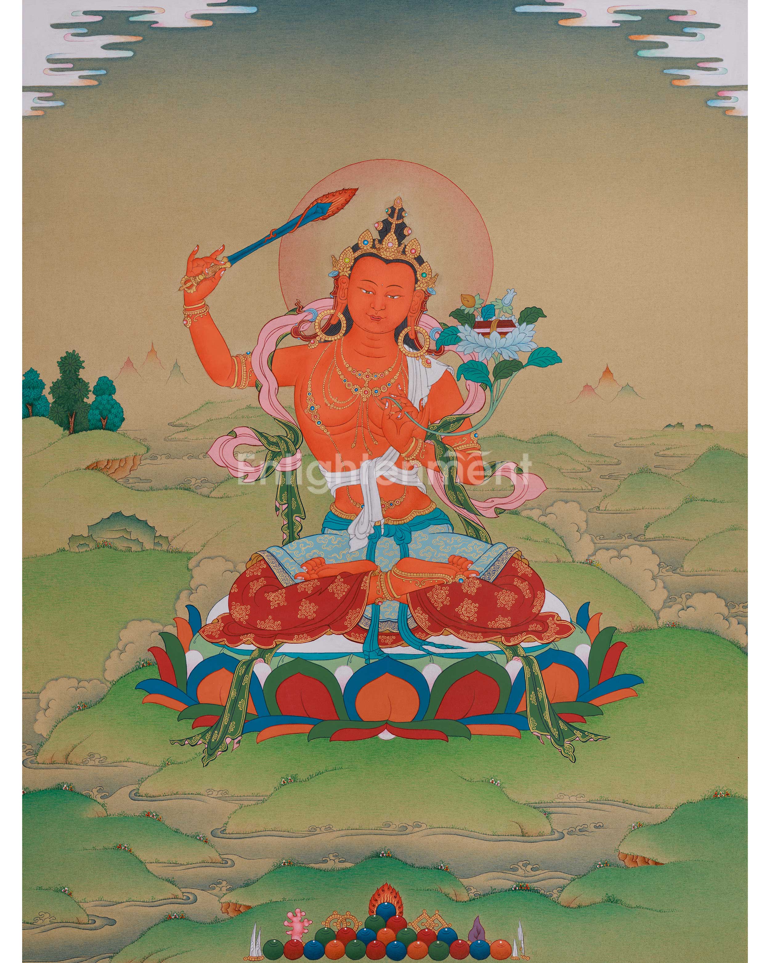 Himalayan Manjushri Thangka