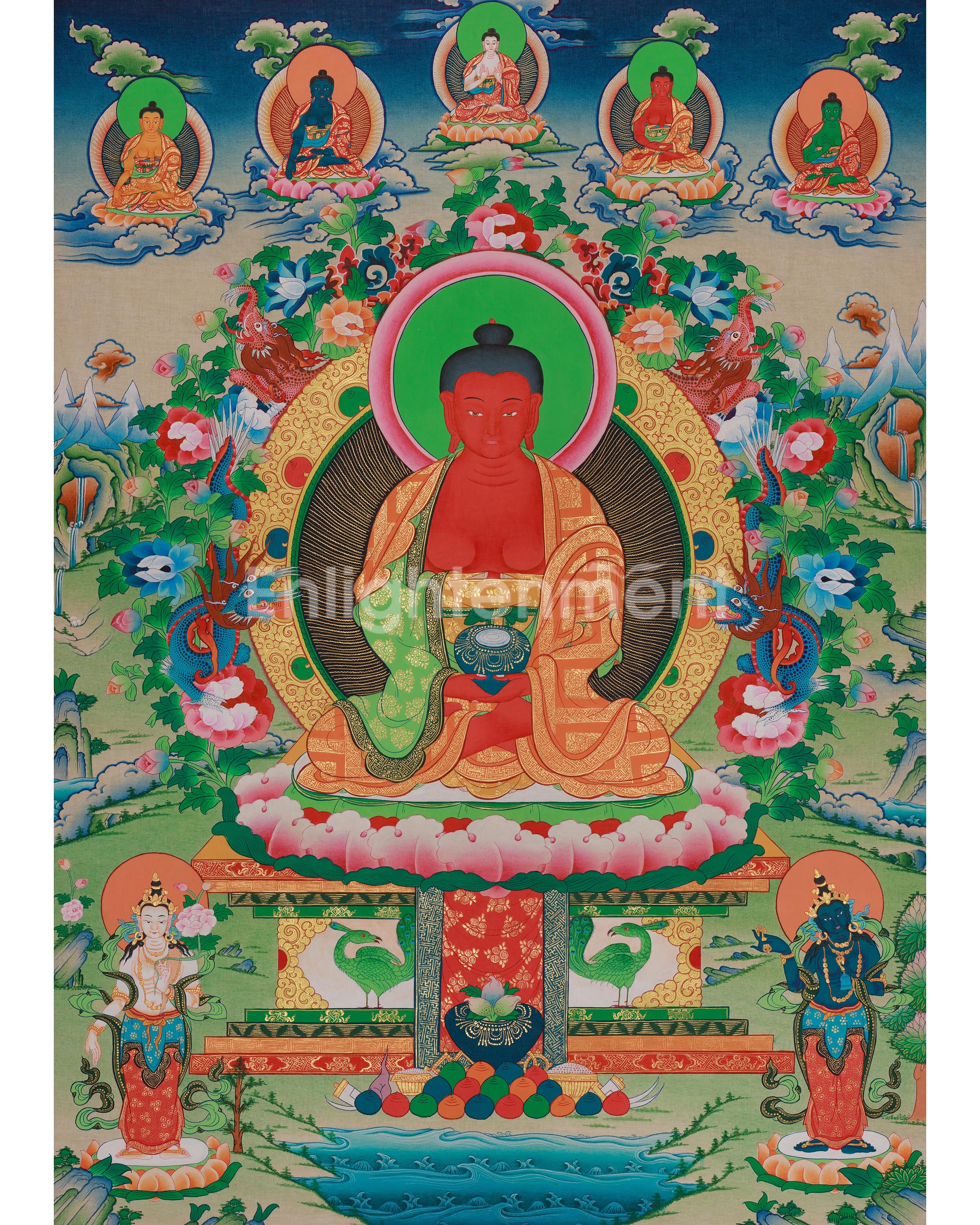 Himalayan Thangka of Amitabha Buddha