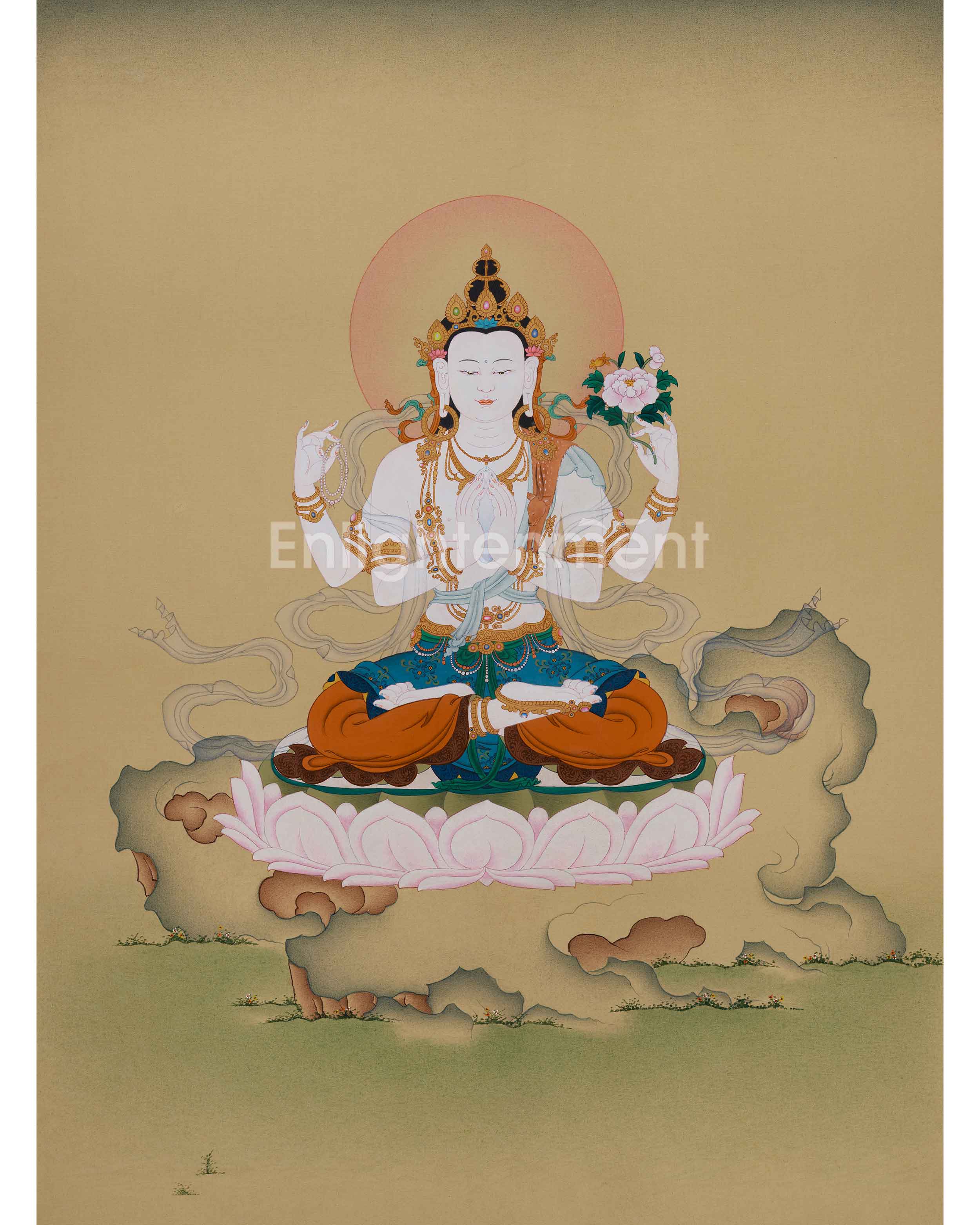 Himalayan Thangka of Chenrezig