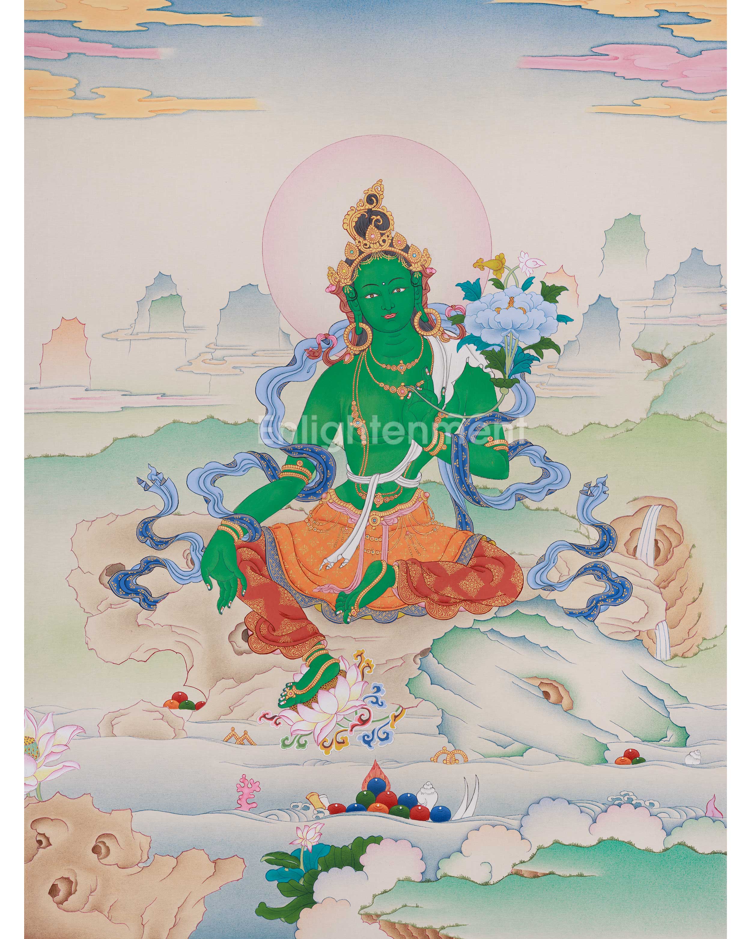 Himalayan Thangka of Green Tara