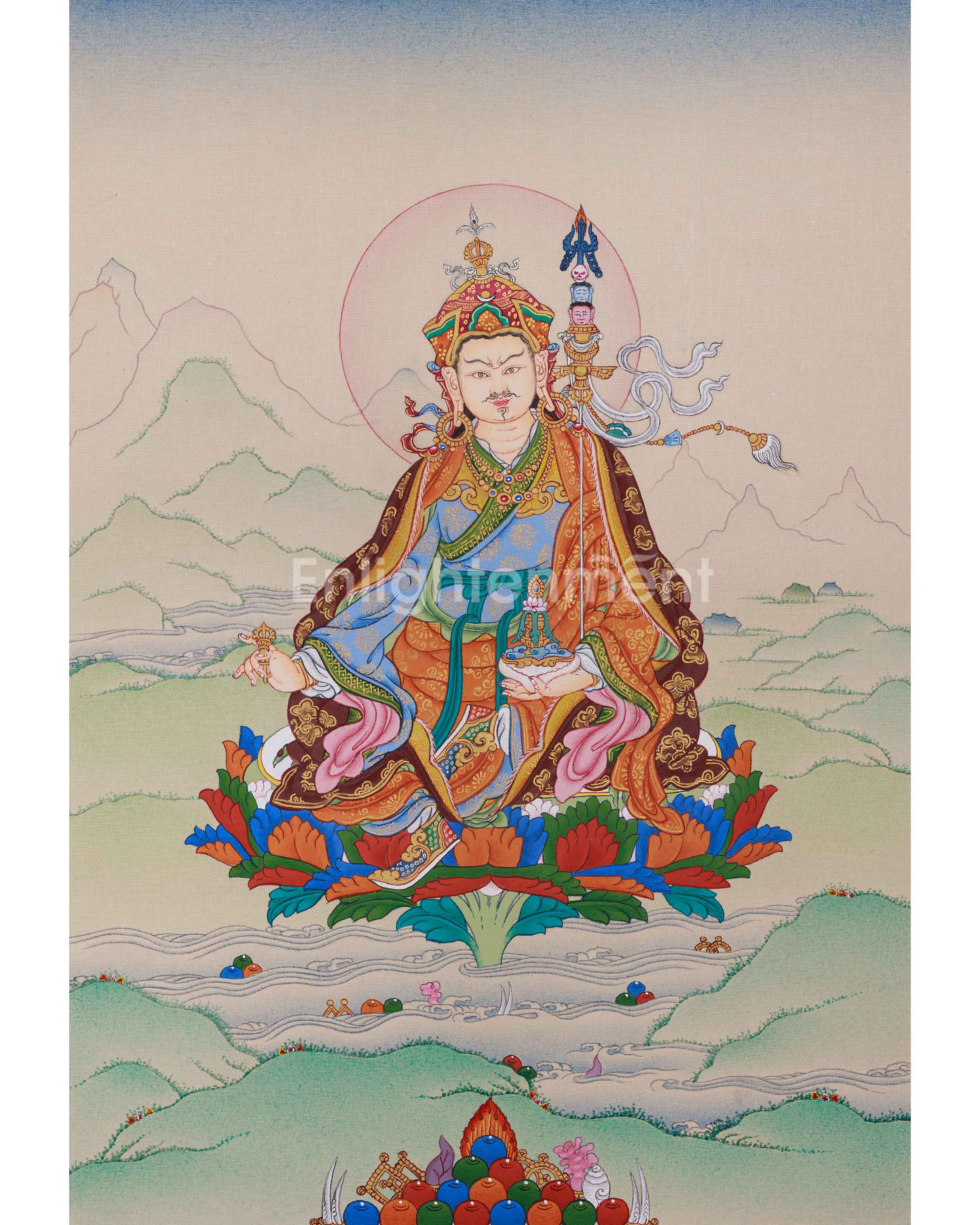 Himalayan Thangka of Guru Rinpoche