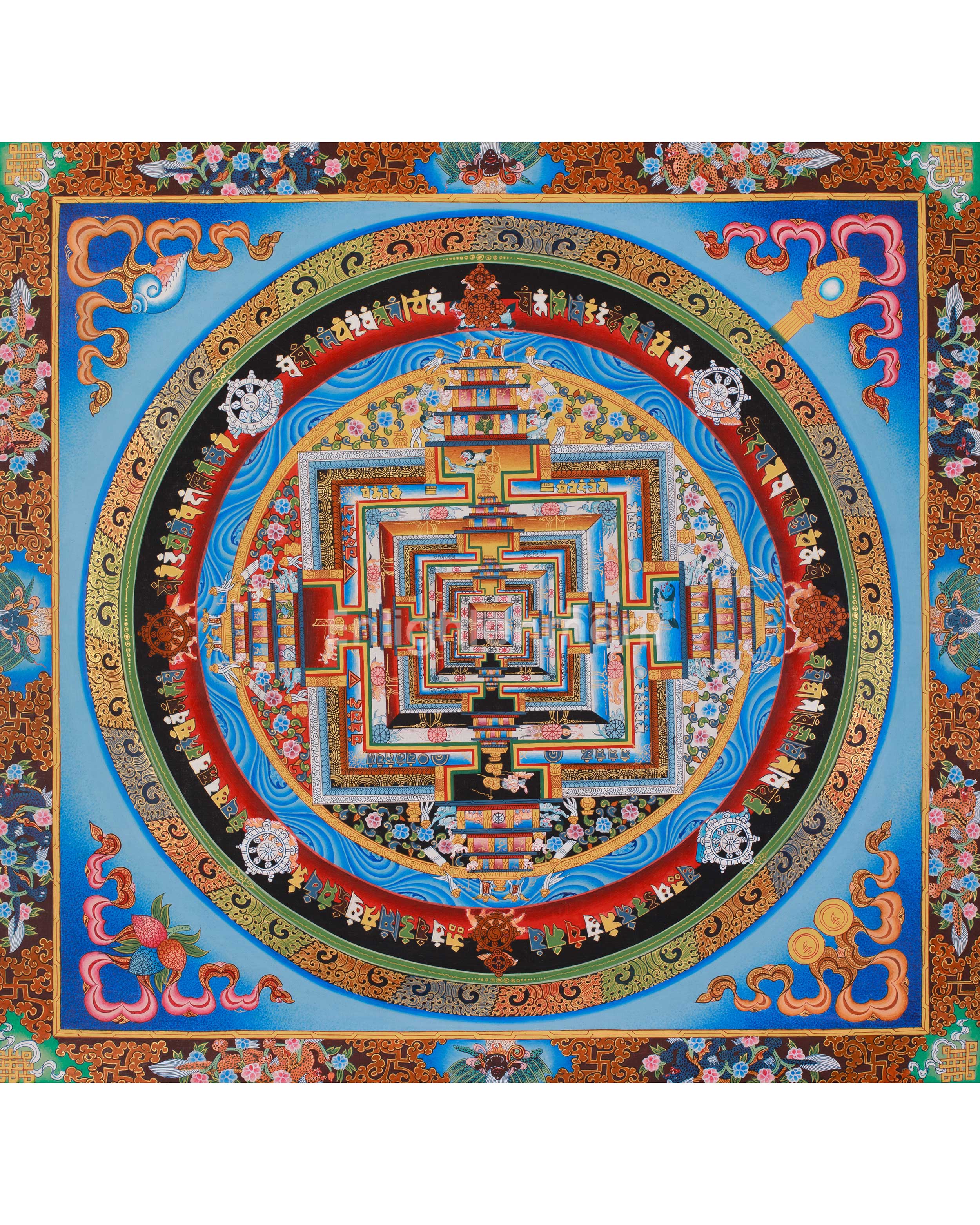 Himalayan Thangka of Kalachakra Mandala
