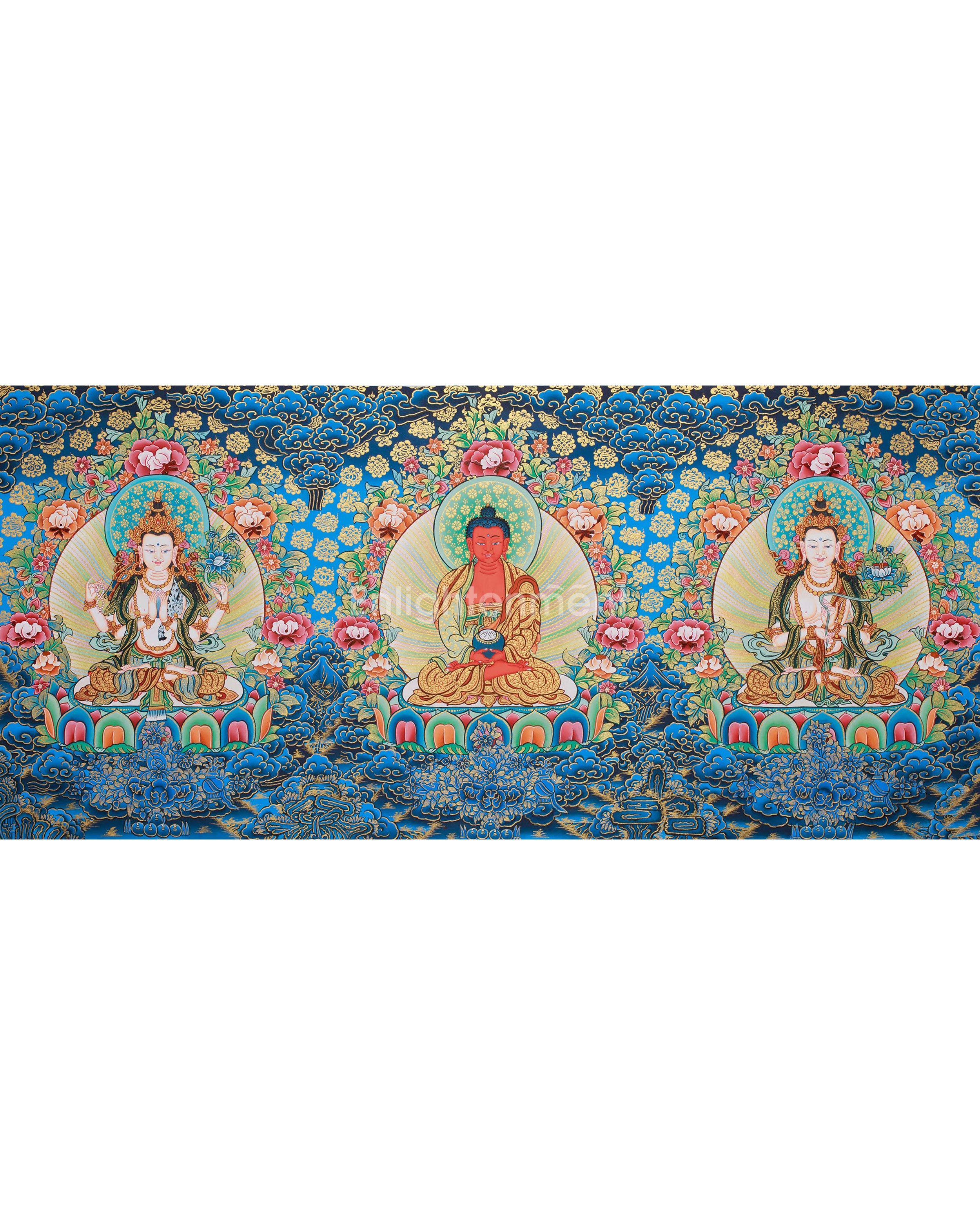 Historical Pure land Buddha Amitabha Thangka