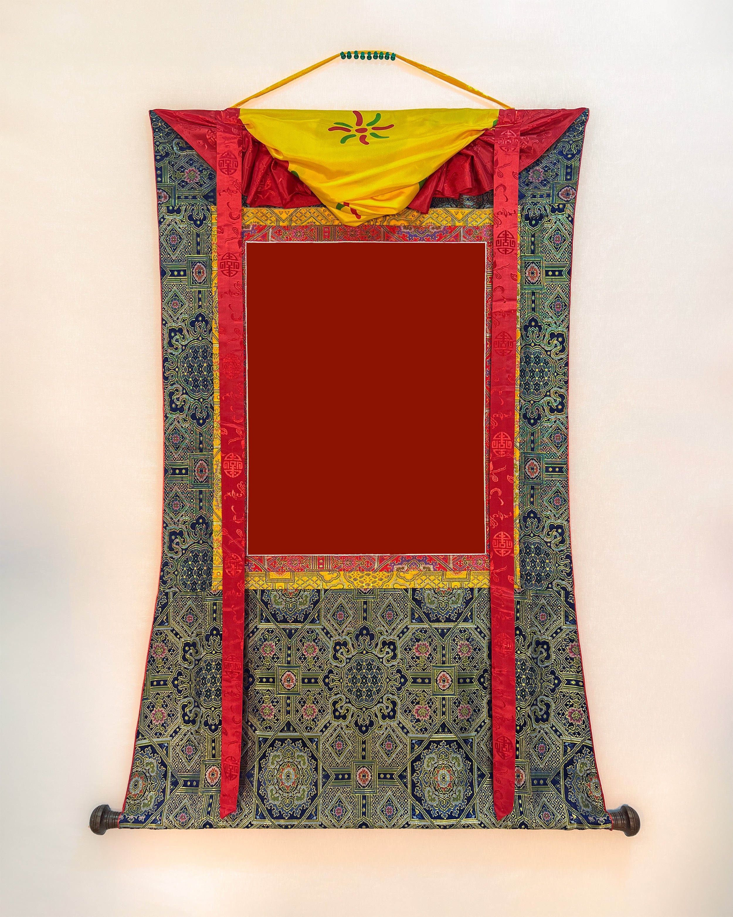 Blue Silk Brocade Fabric for Thangka