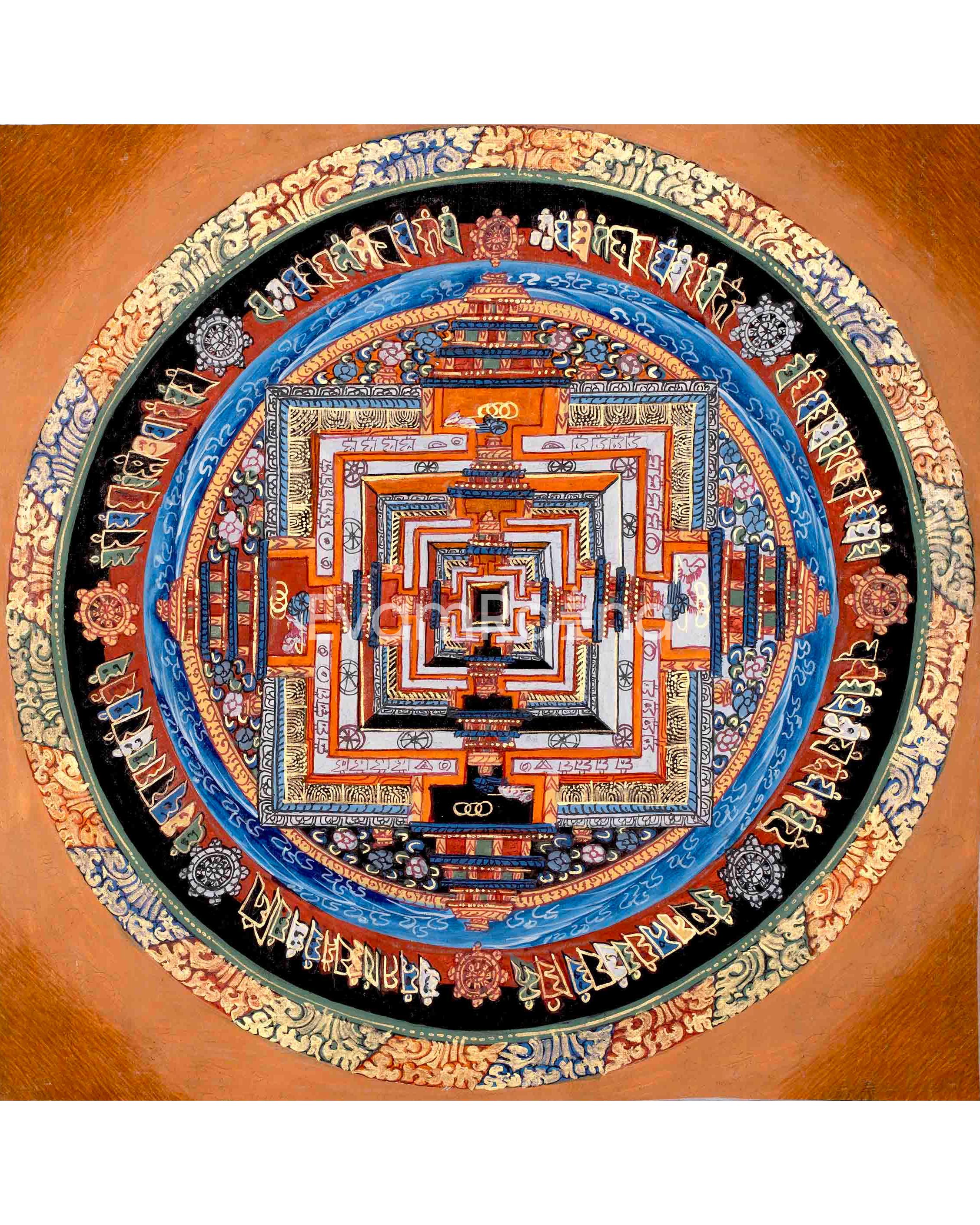 Original Hand-Painted Kalachakra Mandala | Mandala Thangka Wall Hanging