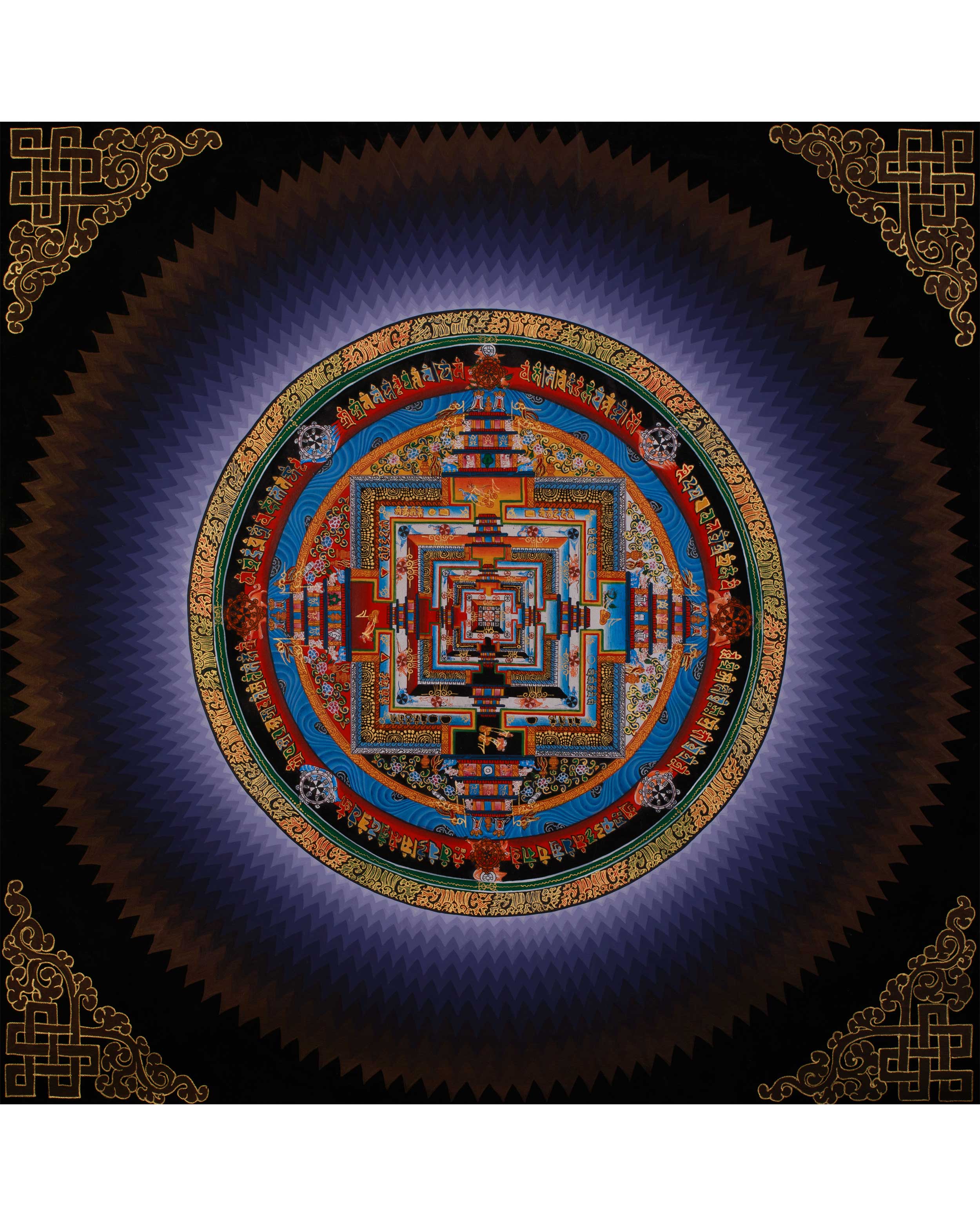Rainbow Kalachakra Mandala Thangka