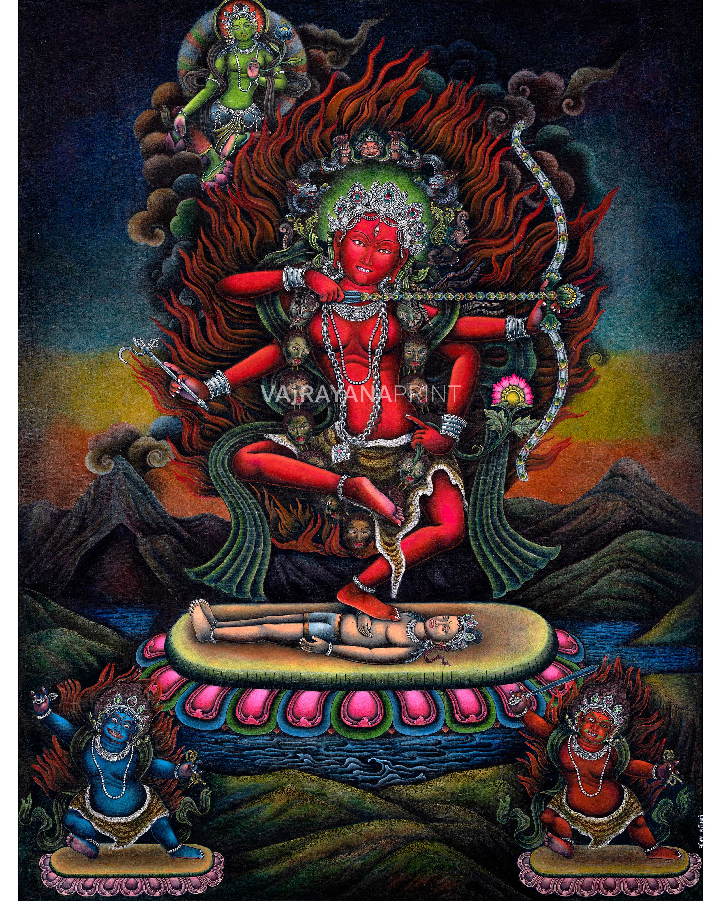 Kurukulle with Mahakala Newari Print