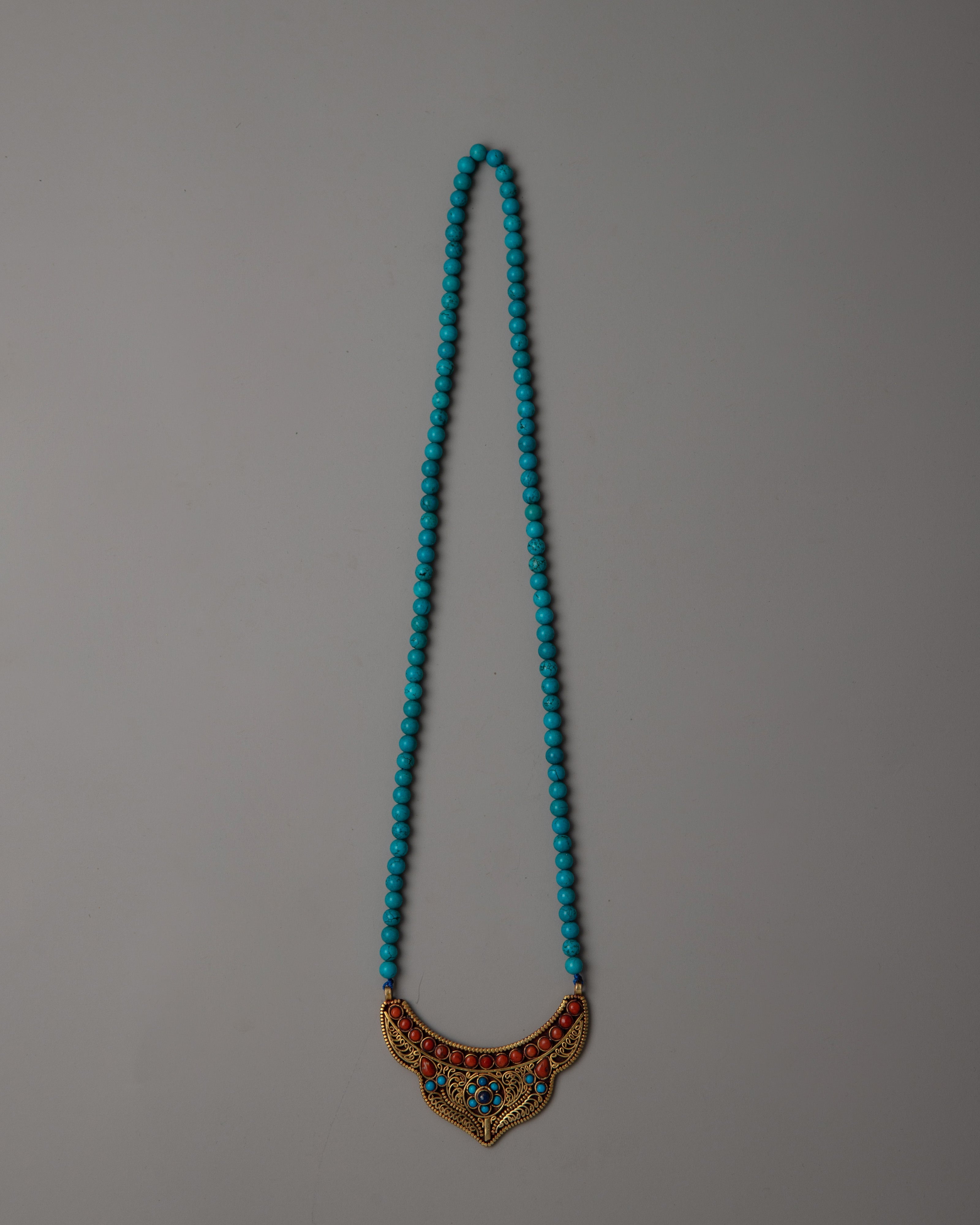 Long Beaded Turquoise Necklace