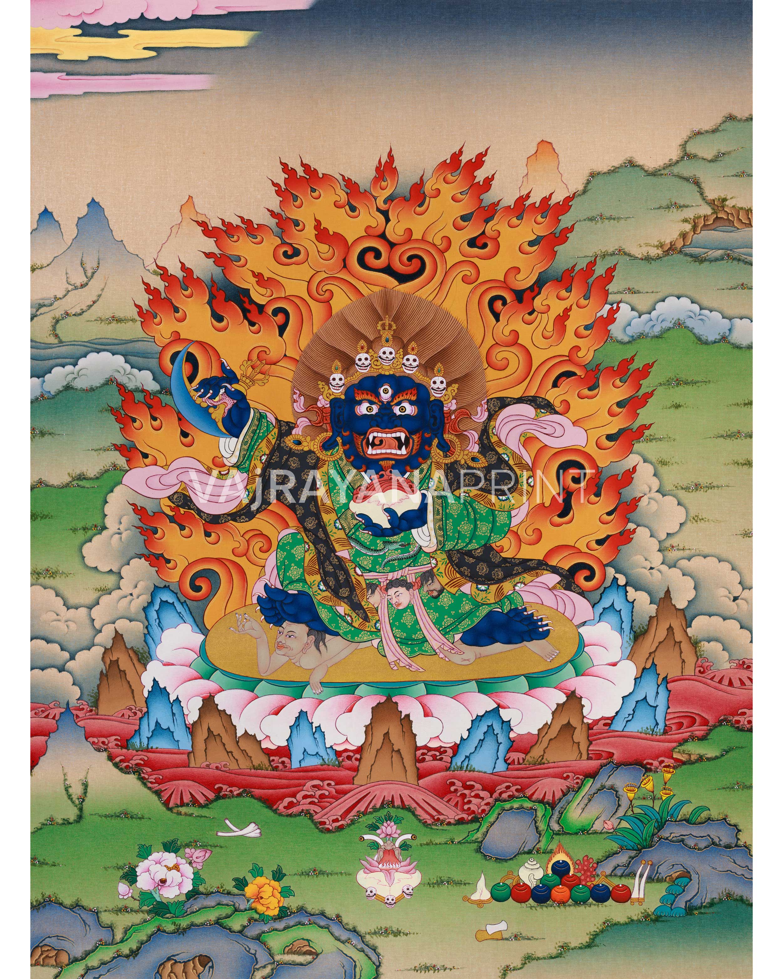 Mahakala Bernagchen Thangka Print
