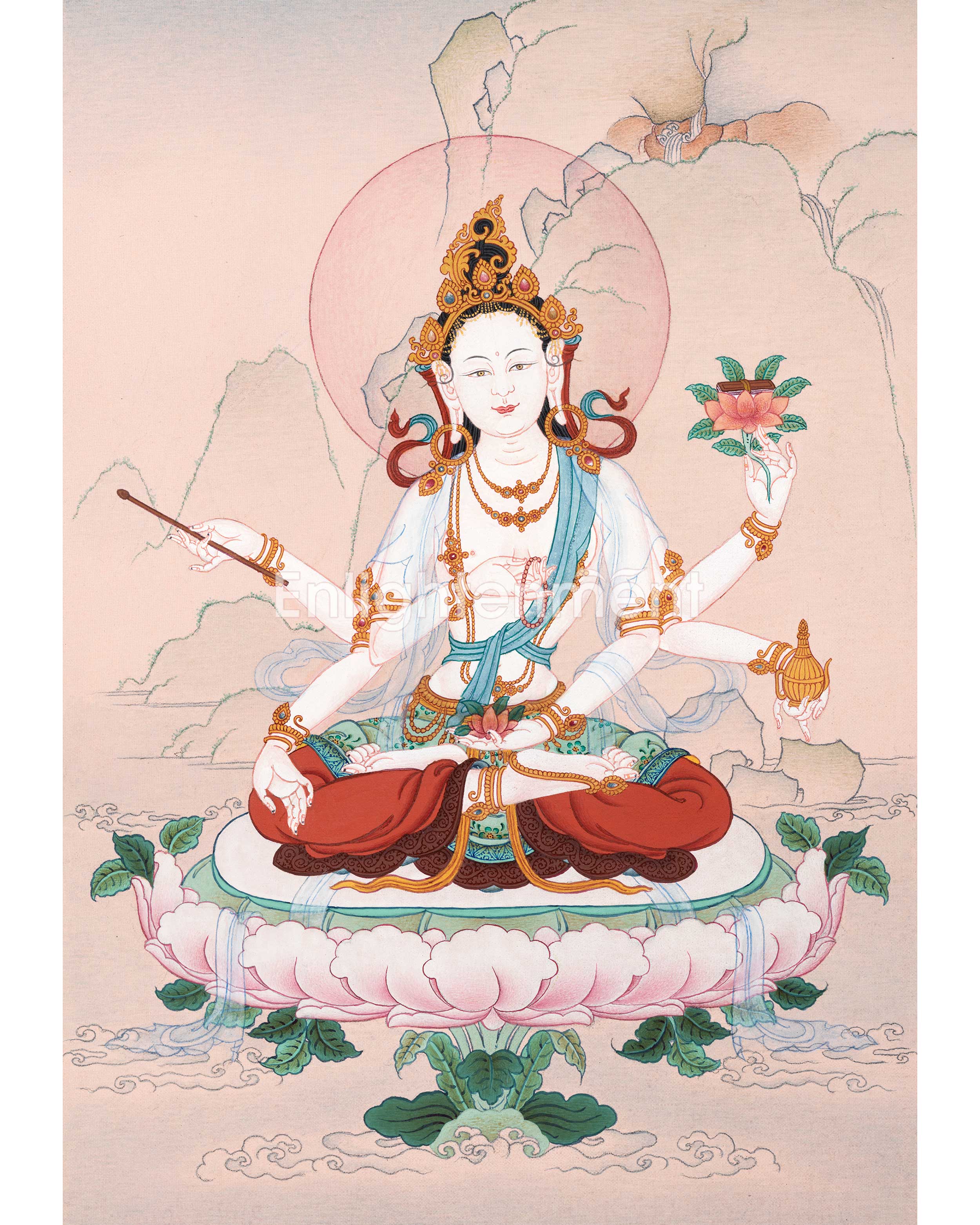Mahasanti Tara | 21 Tara of Surya Gupta Thangka