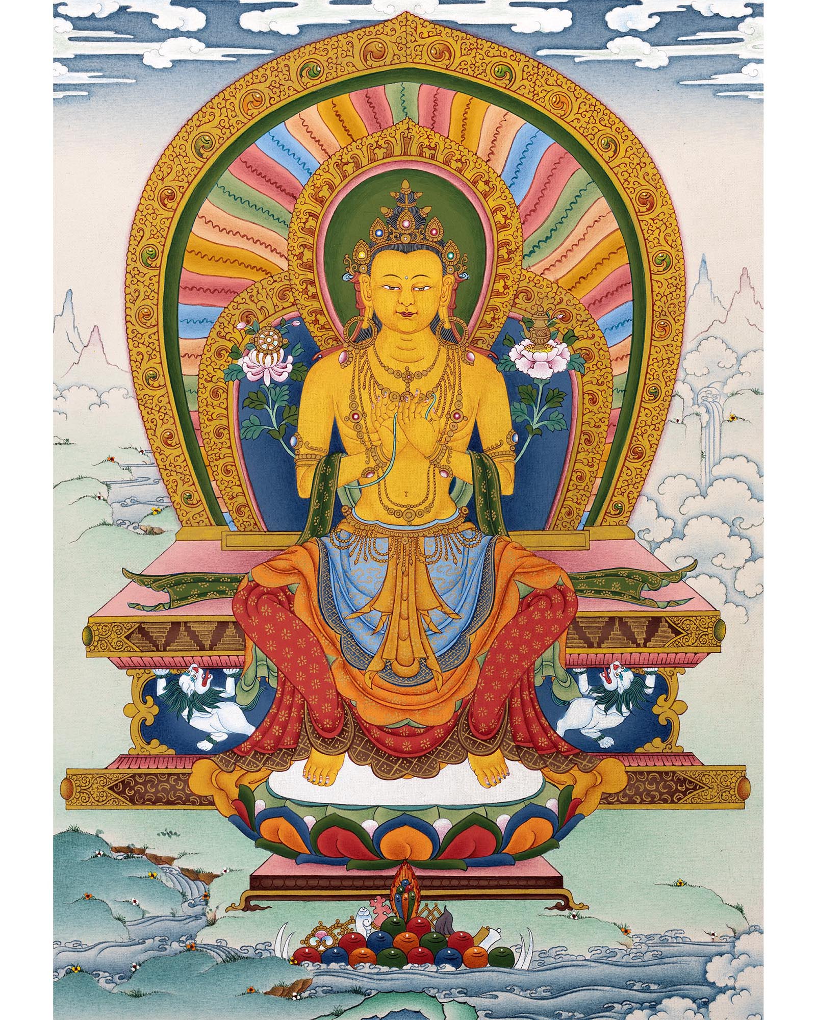 Maitreya Buddha | Traditional Himalayan Art | Exquisite Future Buddha Art