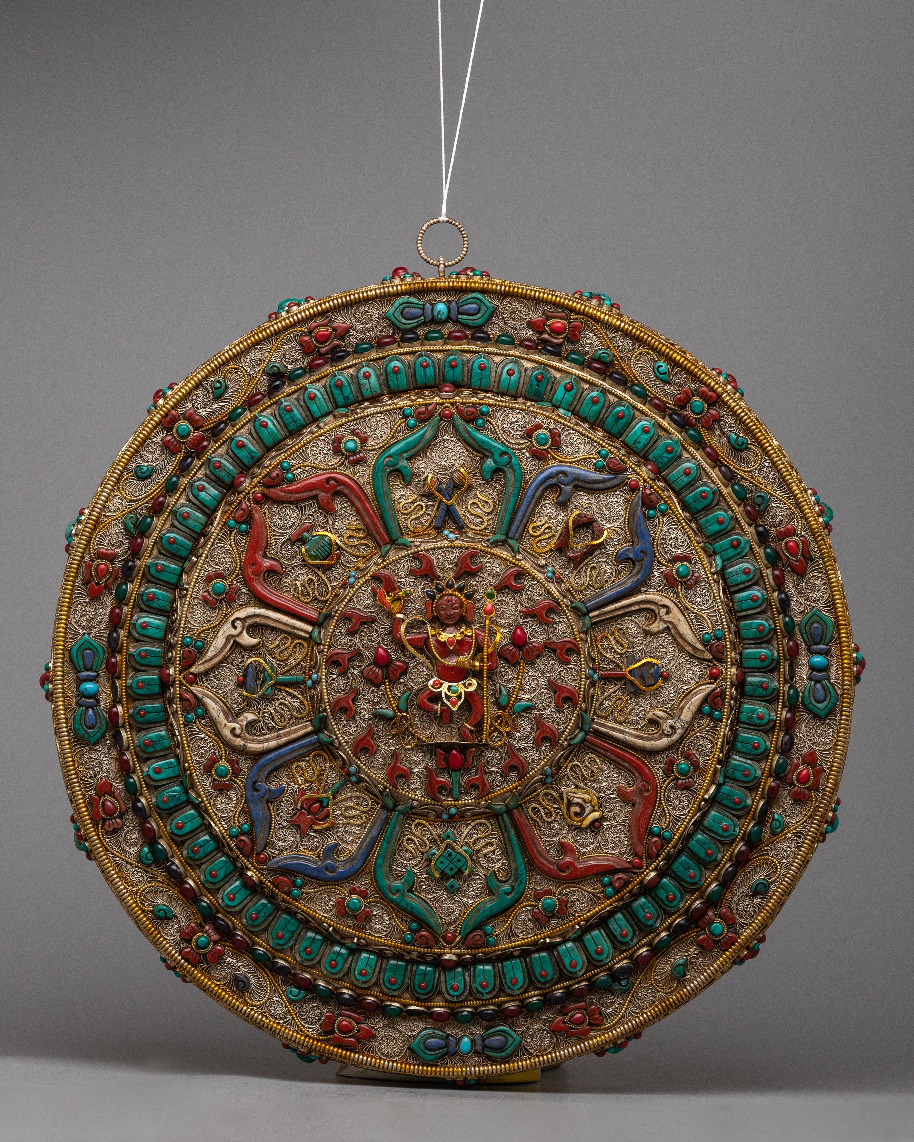 Buddhist Copper Mandala Wall Hanging 