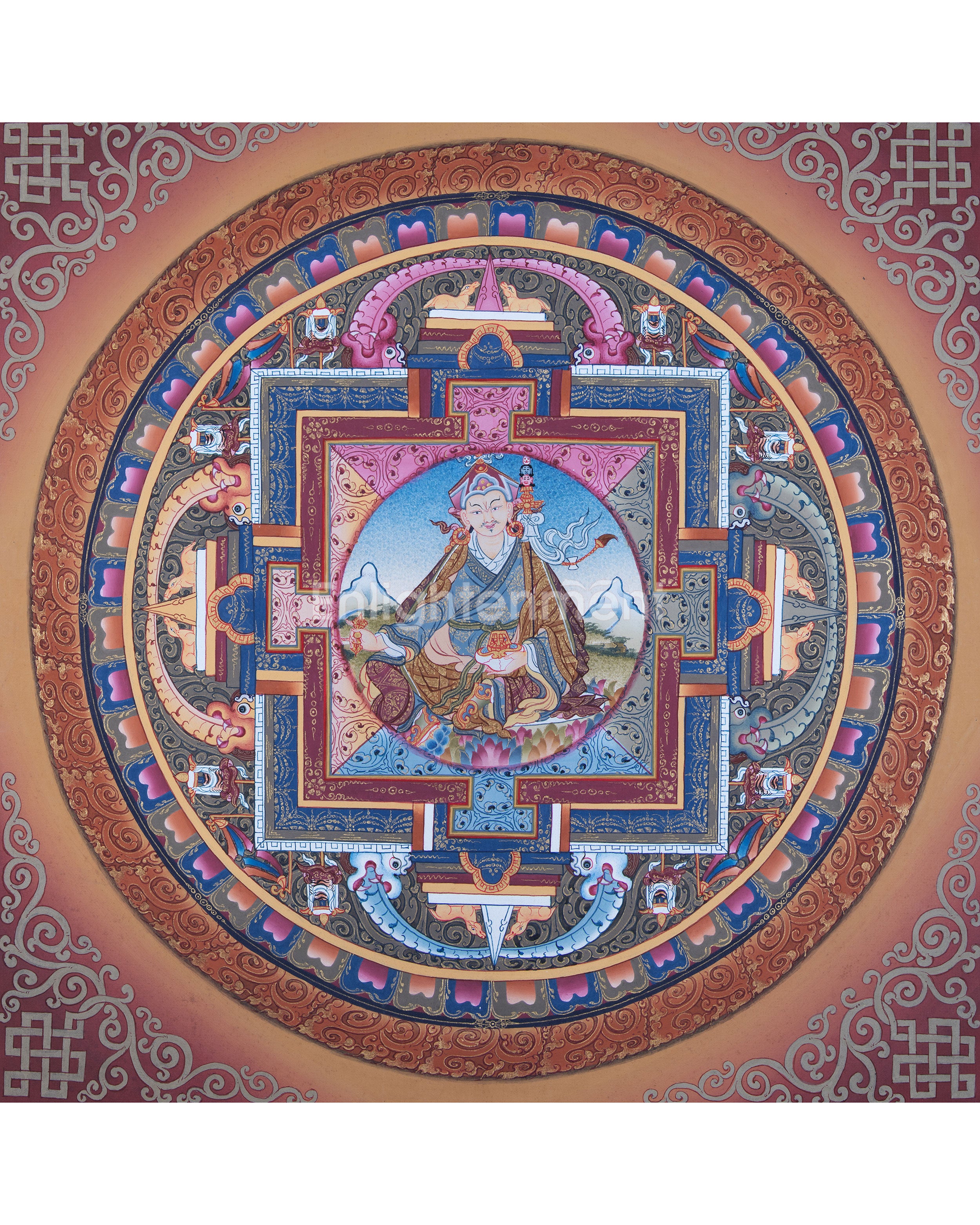 Mandala With Guru Padmasambhava Residing