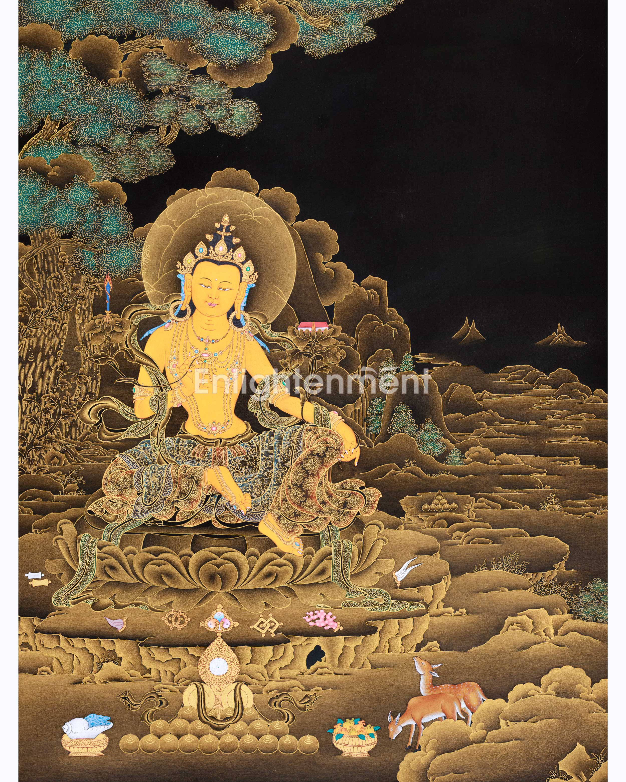 Hand Painted Manjushri Thangka for Home Decor | Traditional Tibetan Art