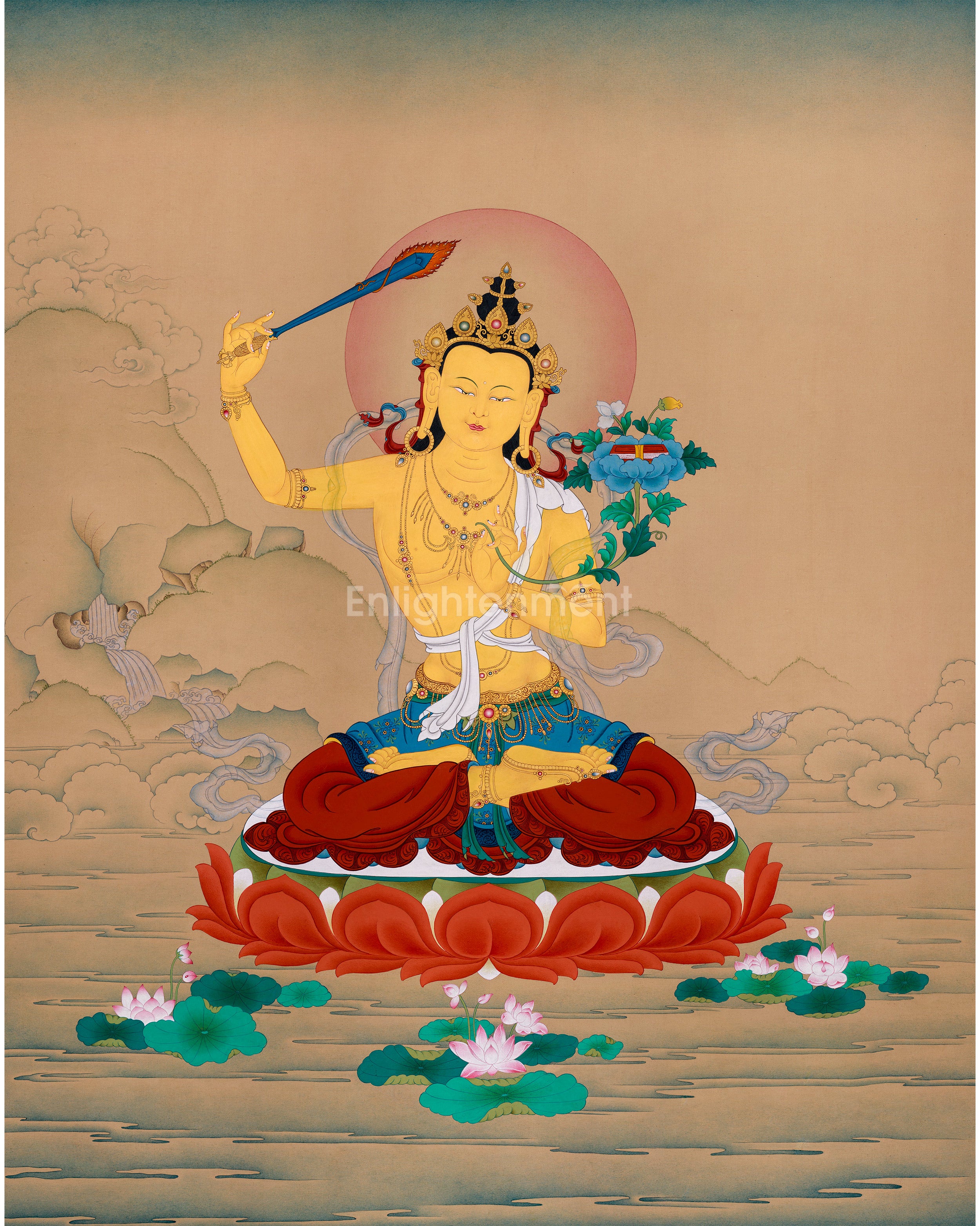 Majestic Wisdom of Manjushri: Grand Representation in Karma Gadri Style