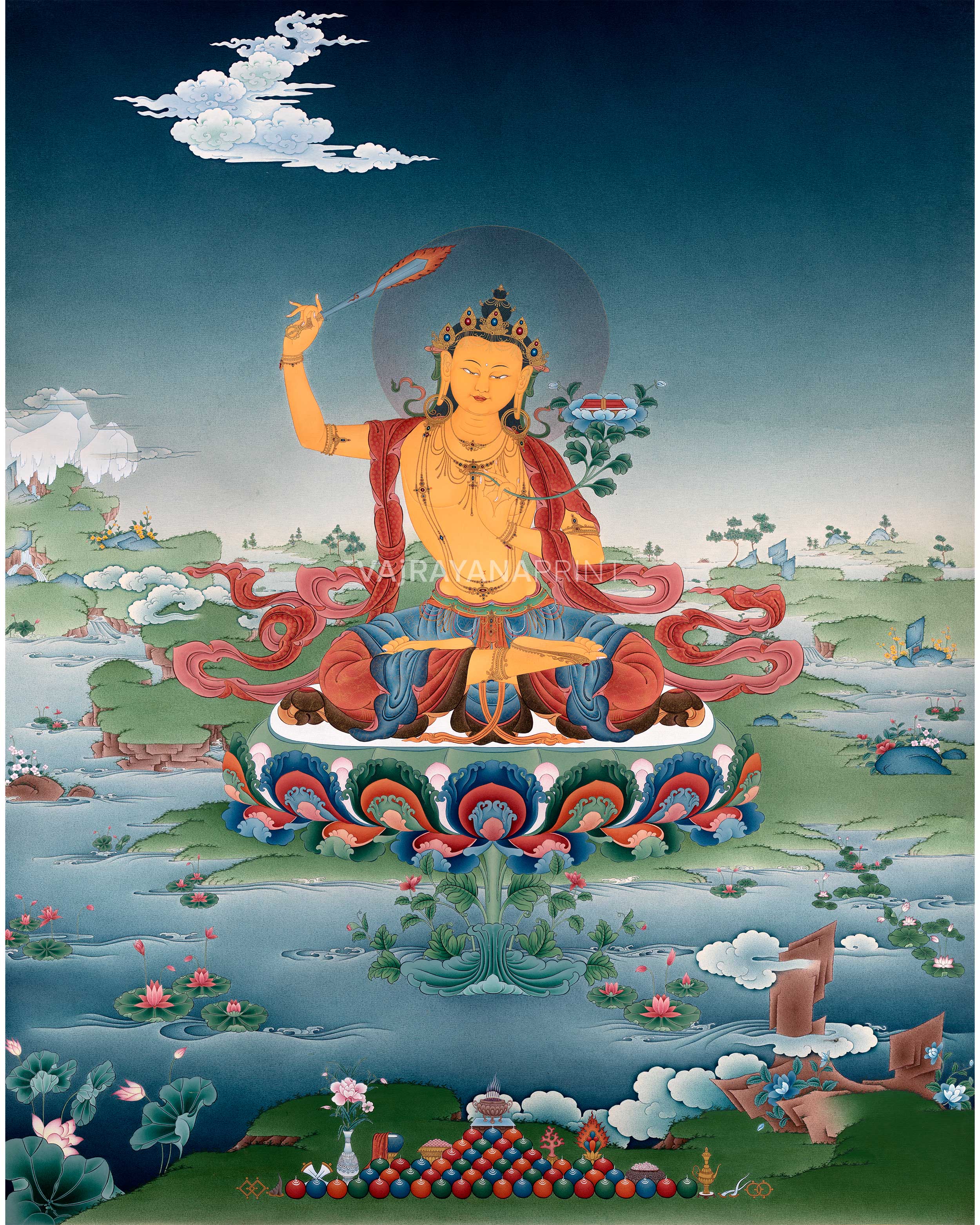 Manjushri Thangka Print