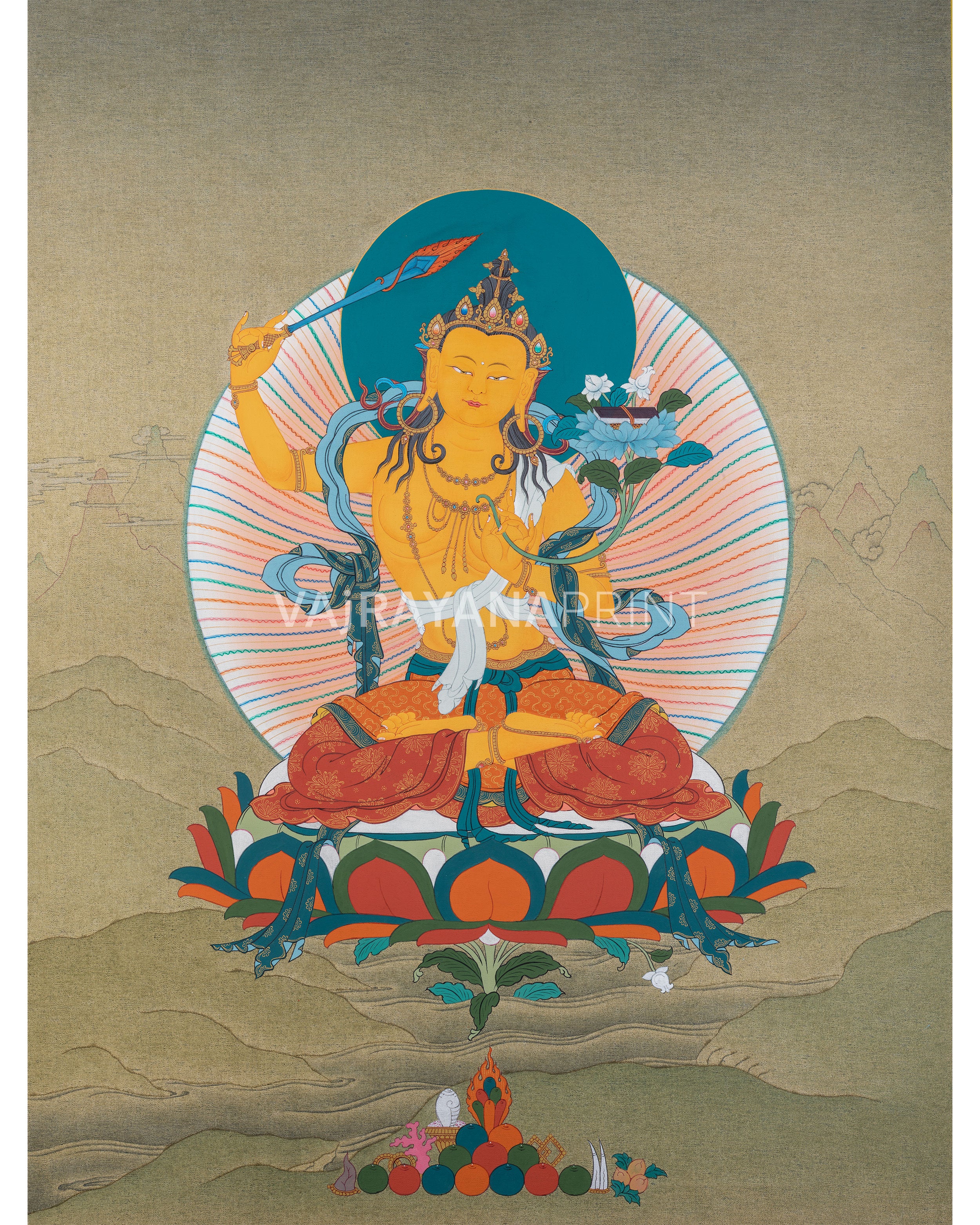 Thangka Print Of Bodhisattva of Wisdom