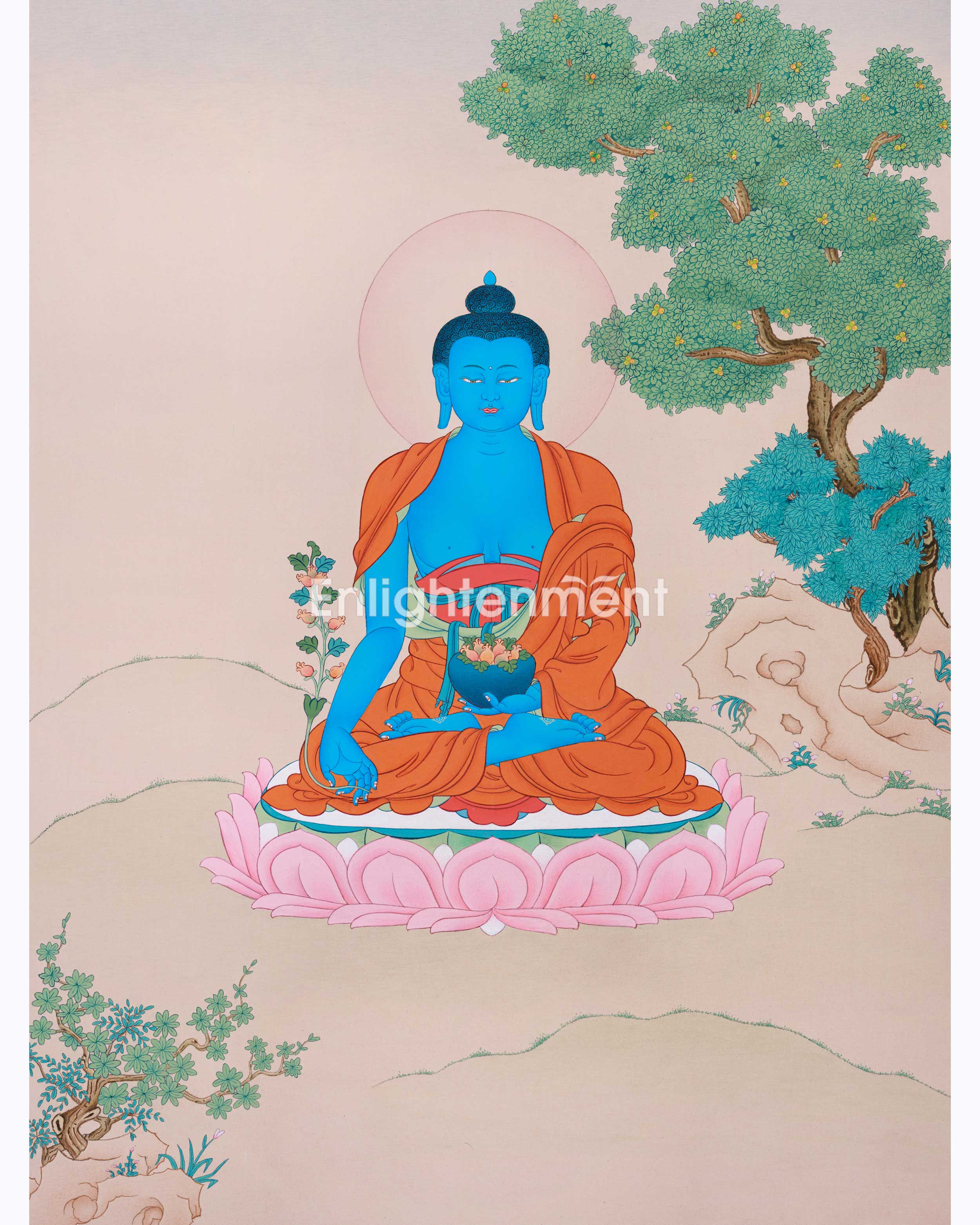 Healing Buddha, Medicine Buddha Thangka