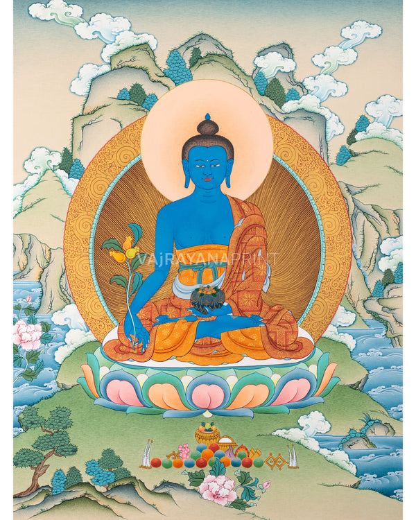 Medicine Buddha | Perfect Thangka Print for Meditation