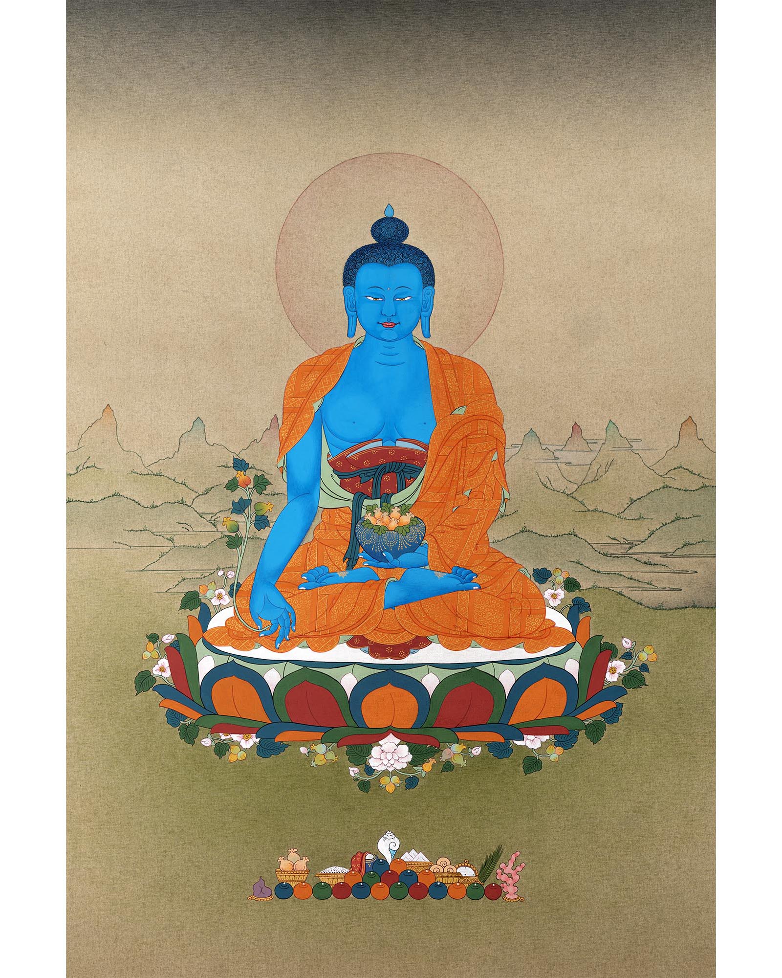 Medicine Buddha Thangka | Thanka Painting | Tibetan Traditional Art