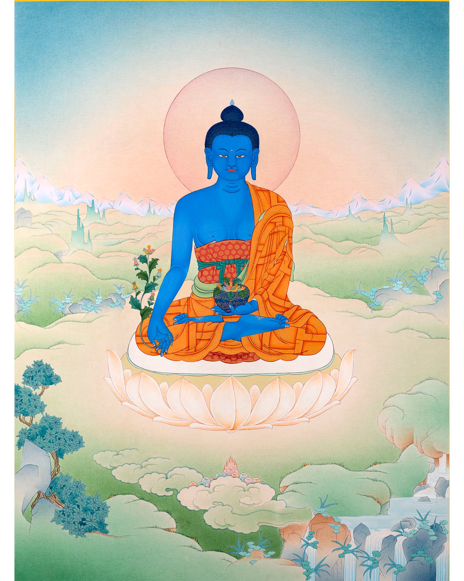 Beautiful Medicine Buddha Thangka | Healer Of All | Buddhist Art