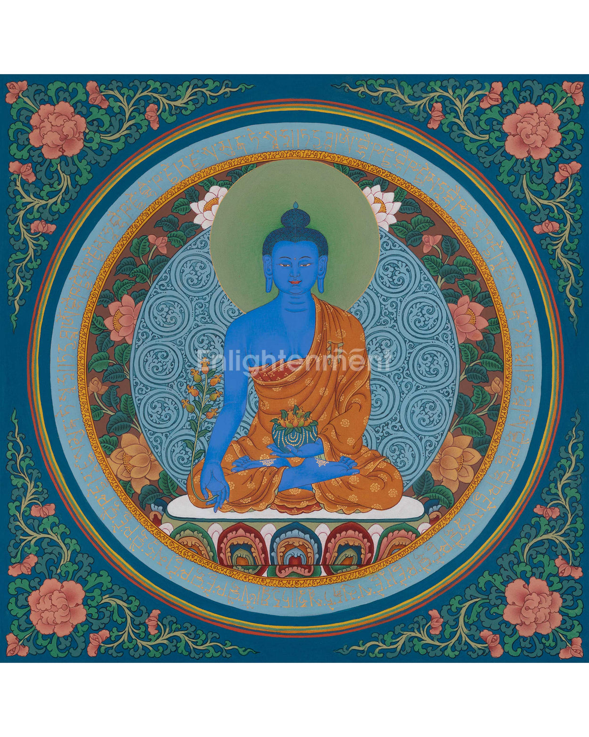 Medicine Buddha Sacred Thangka