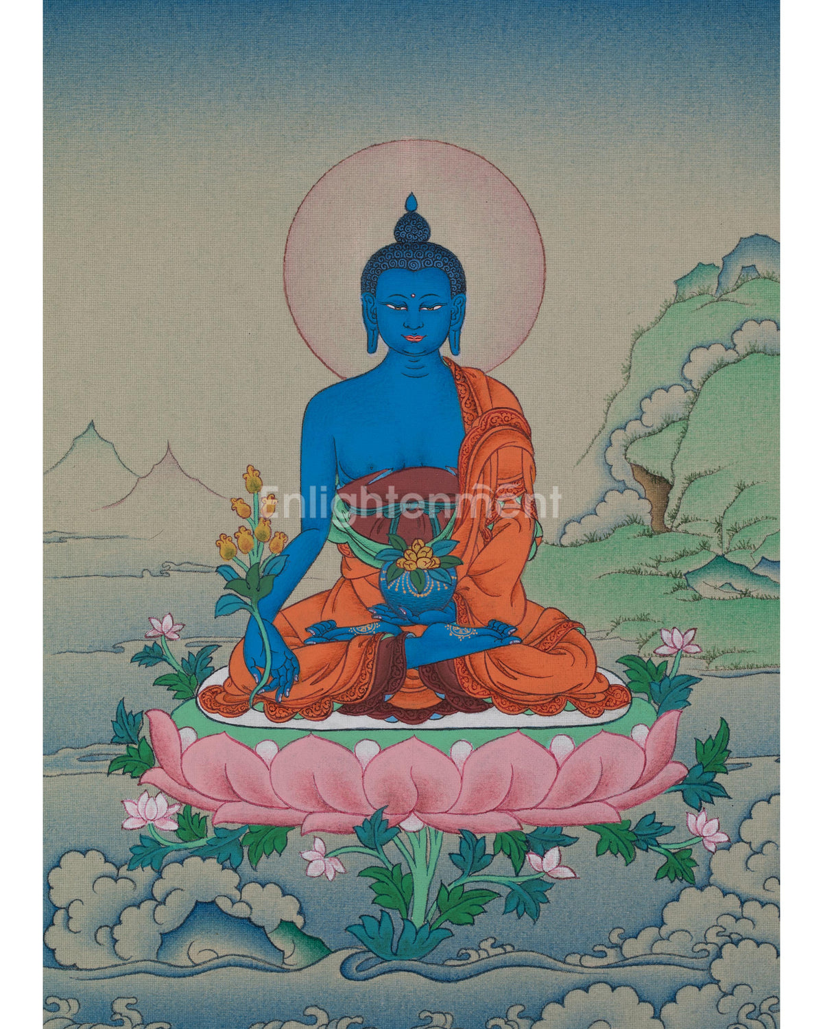 Medicine Buddha Traditional Thangka