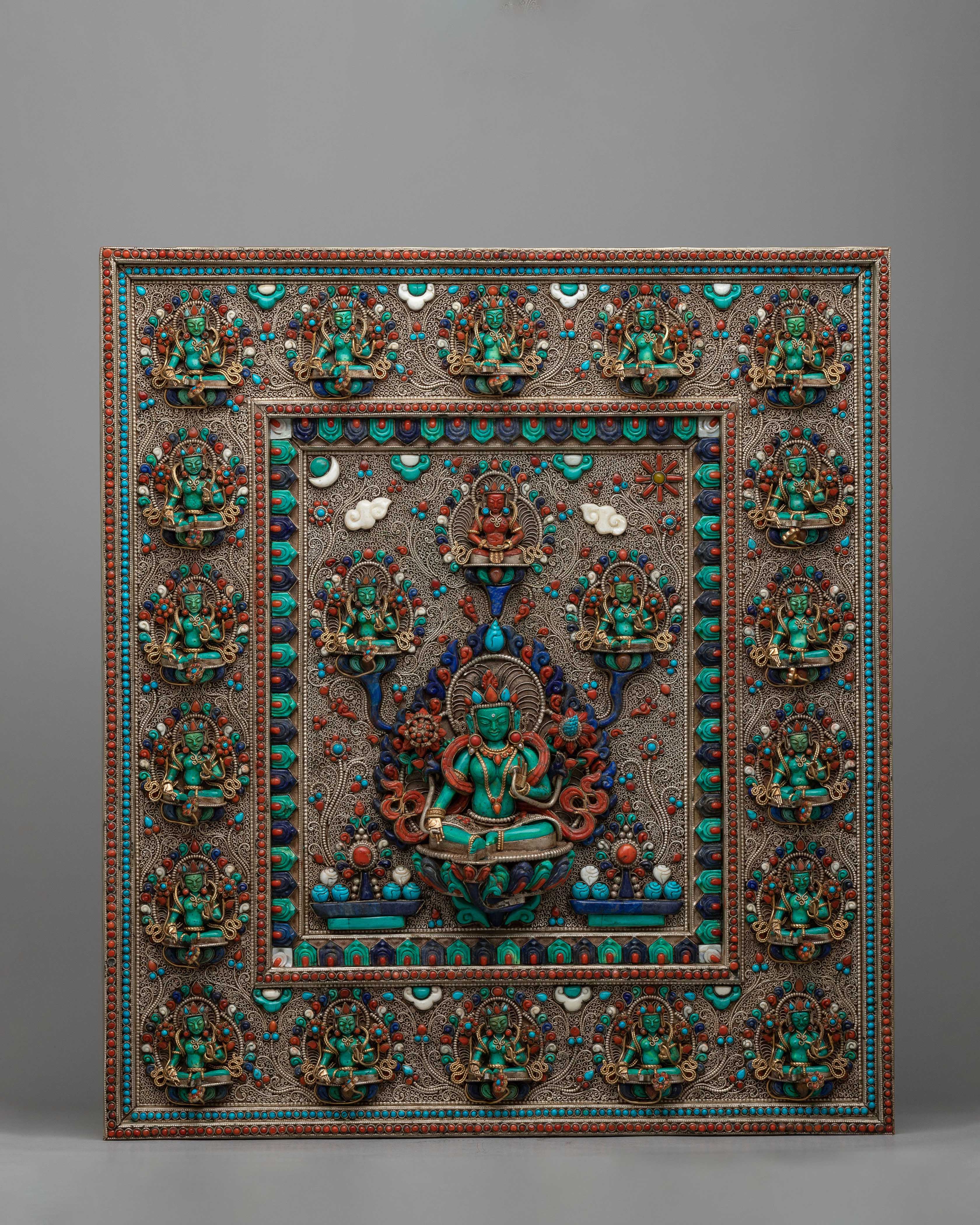 Green Tara Metal Artwork Wall Hanging