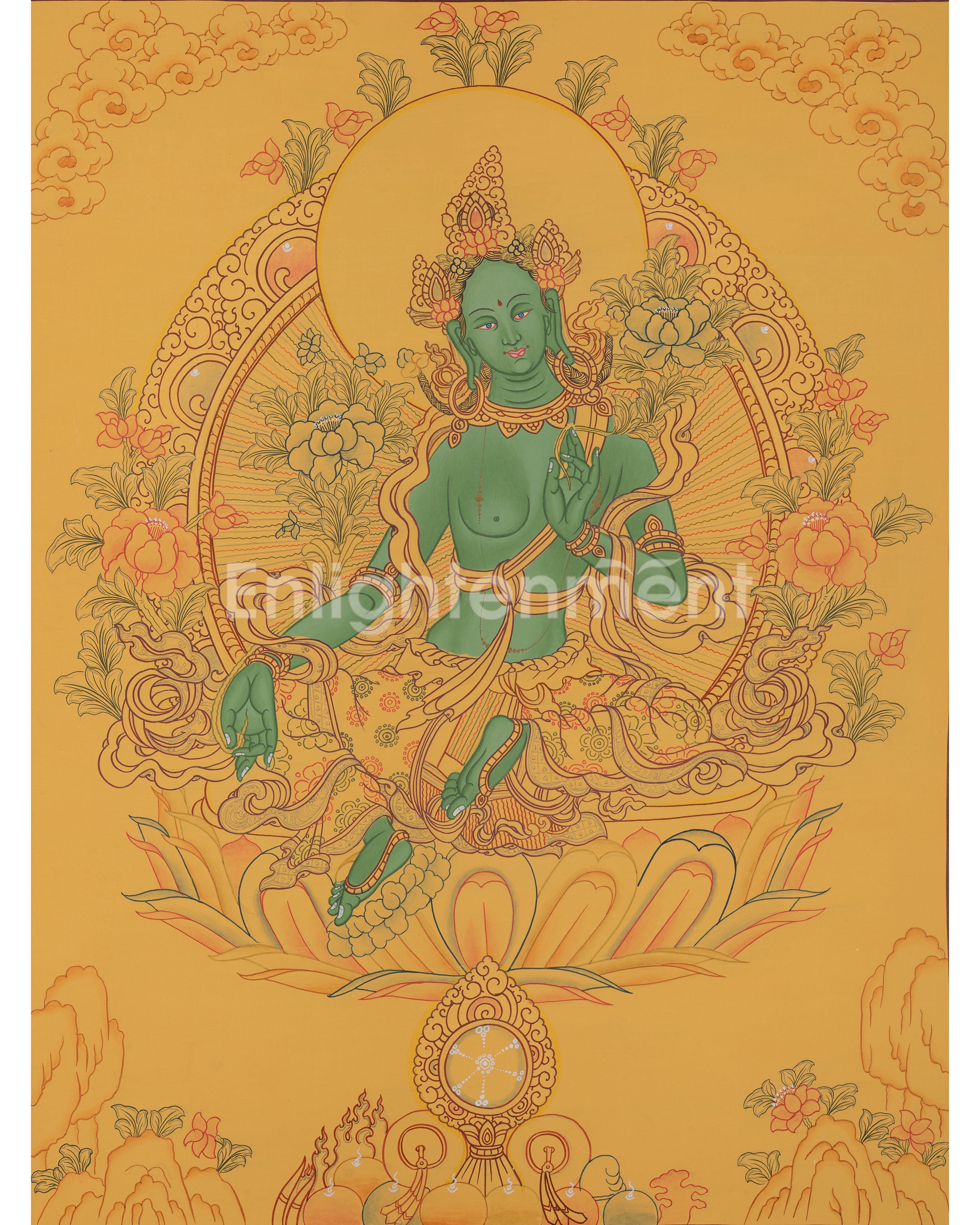 Mother of Liberation, Green Tara Thangka