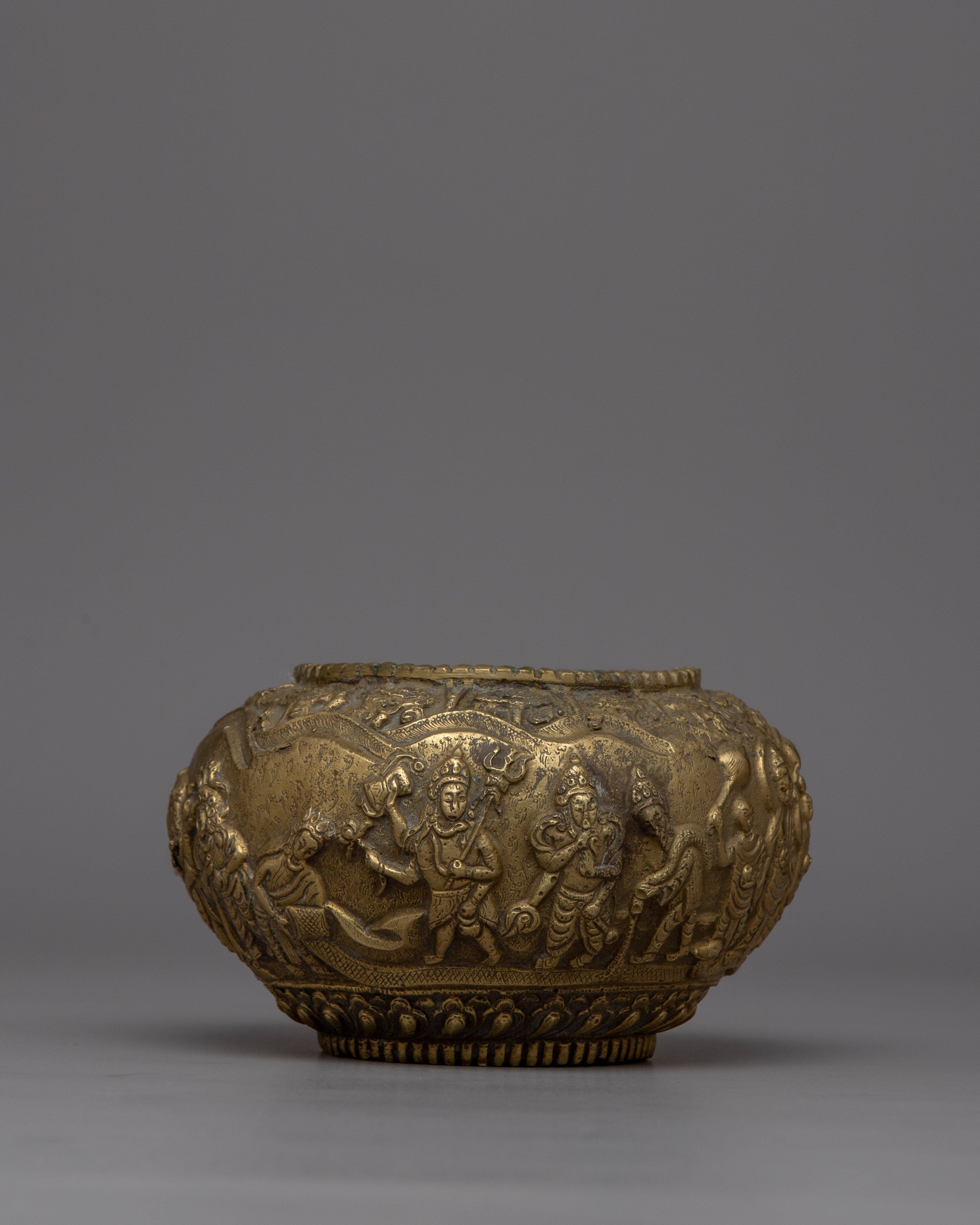 Buddhist Brass Offering Bowl
