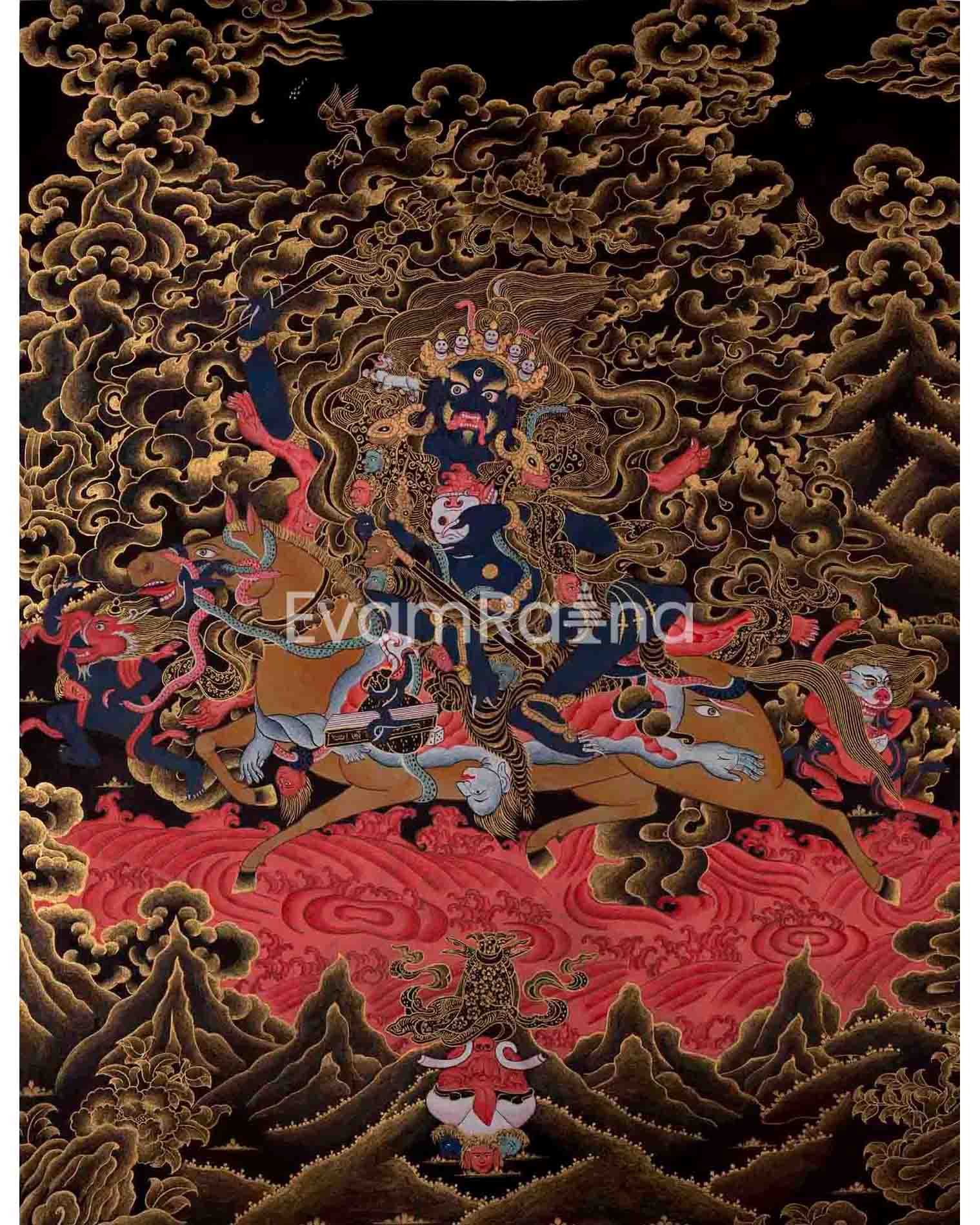 Original Hand-Painted Palden Lhamo Thangka