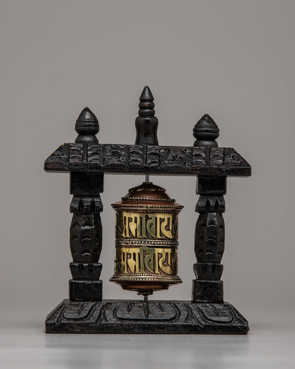 Wood Prayer Wheel Nepal