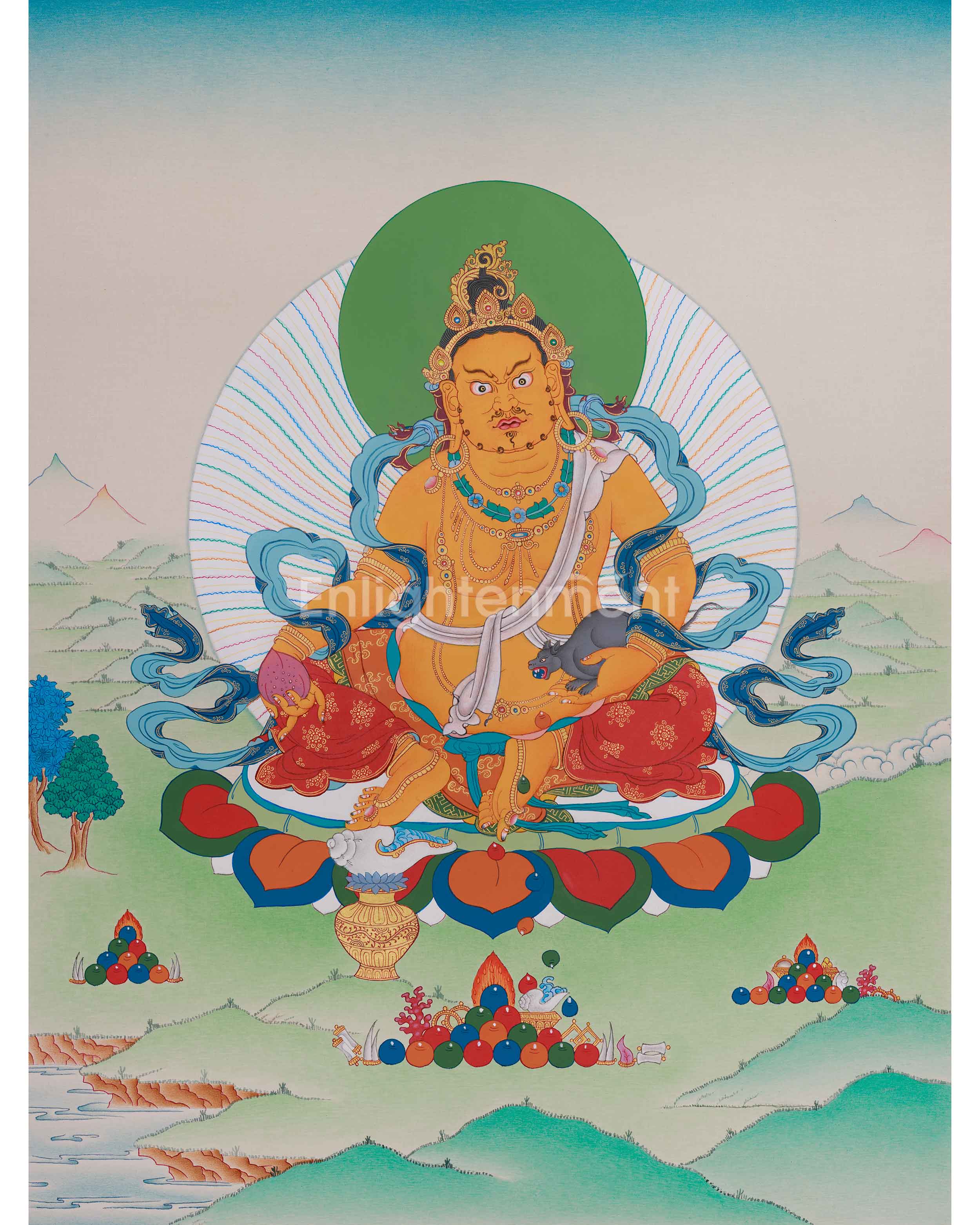 Prosperity Deity Dzambhala Thangka
