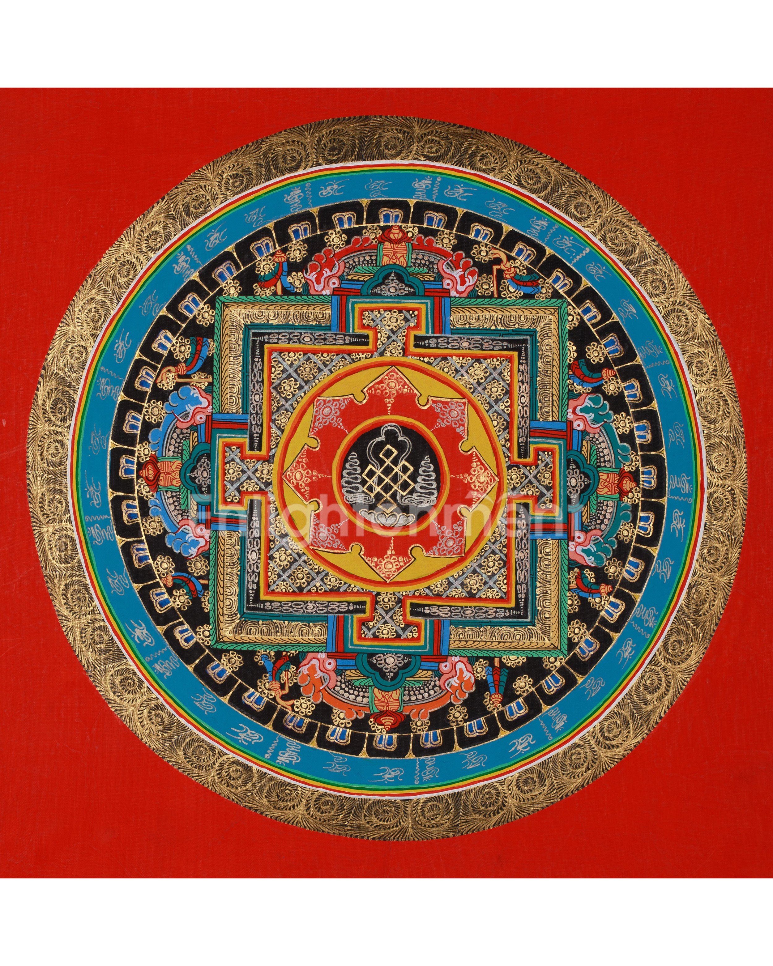 Pure Gold and Silver Mandala Thangka